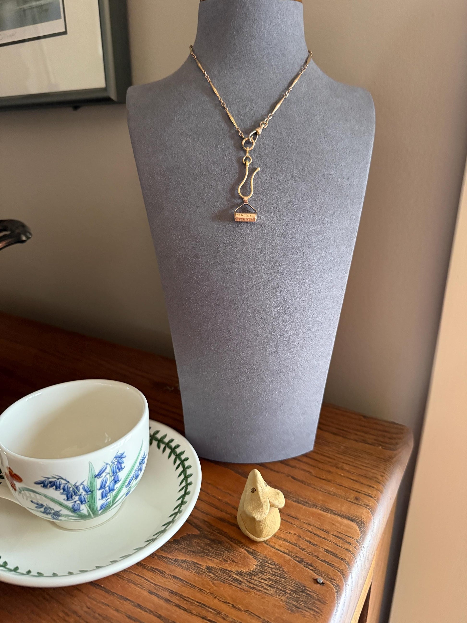 SPINNER Days of the Week Fob 10k Gold Engraved Reverse Intaglio Mini Wax Seal Pendant Antique Victorian