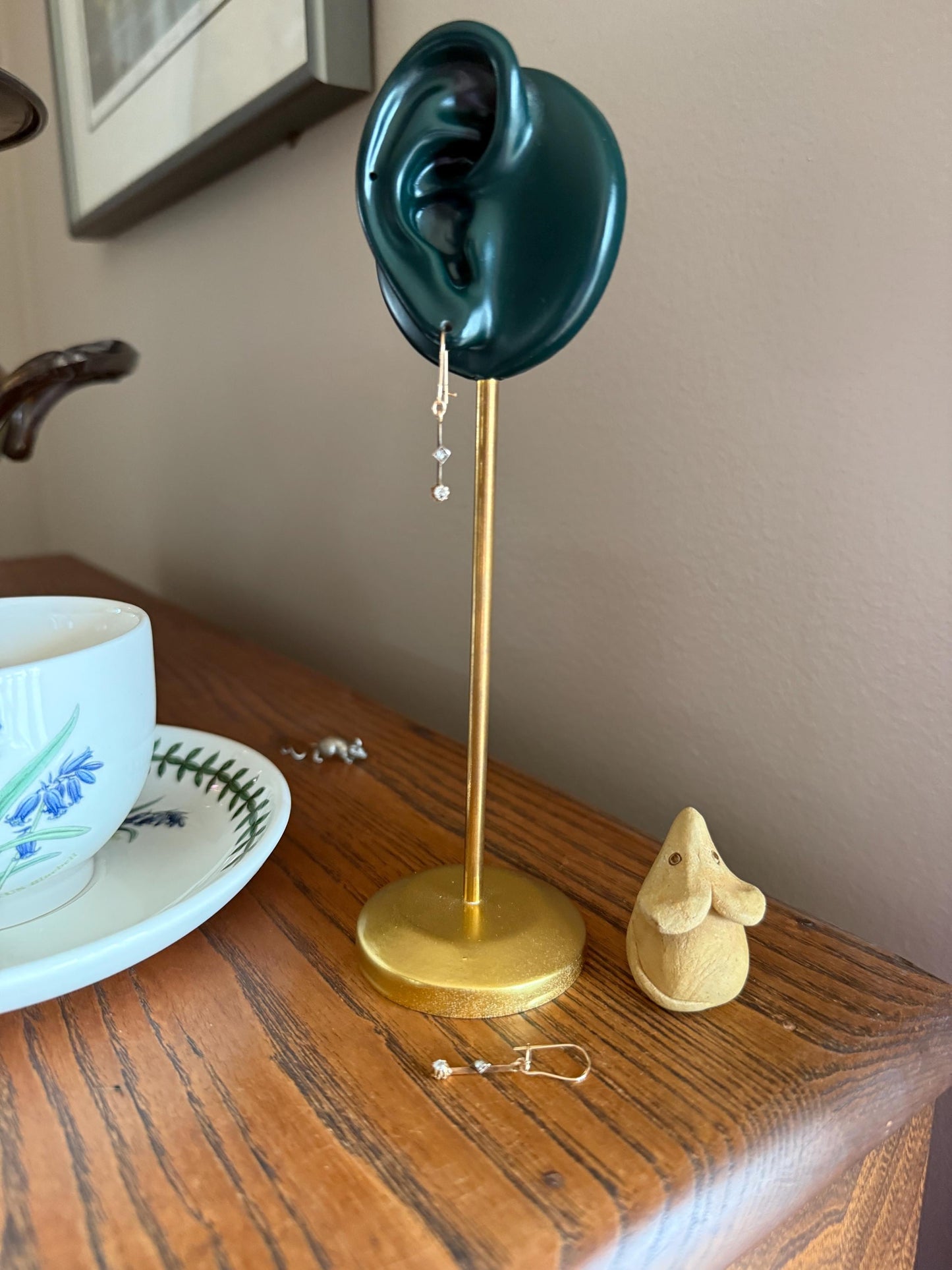 VICTORIAN Antique Old Mine Cut DIAMOND Rose Cut Dangle Earrings Linear 18k Gold 14k Ear Wires French Belle Epoque Buttercup Minimalist Gift