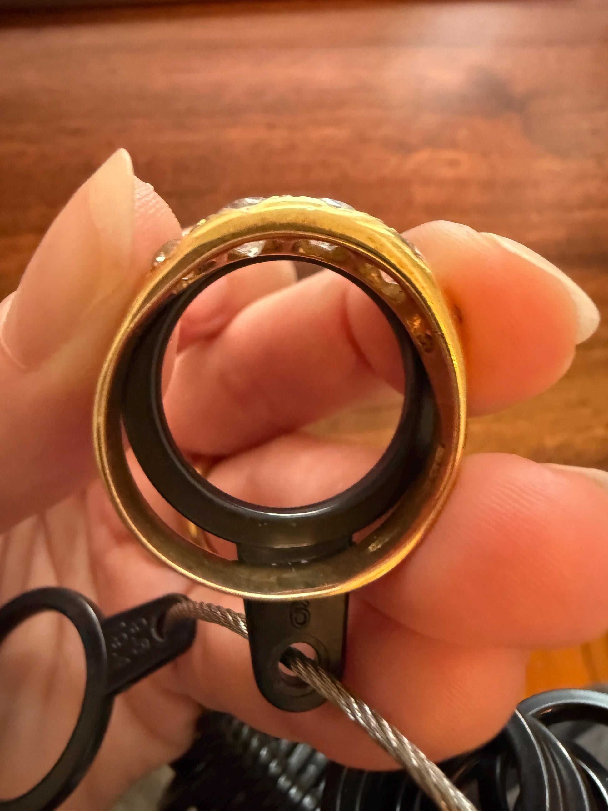 XL 2.5 Carats FIVE Stone Old Mine Cut DIAMOND Gypsy Ring Wide Band 18k Gold Solid Chunky Antique Edwardian Victorian Stacker OmC Man Unisex