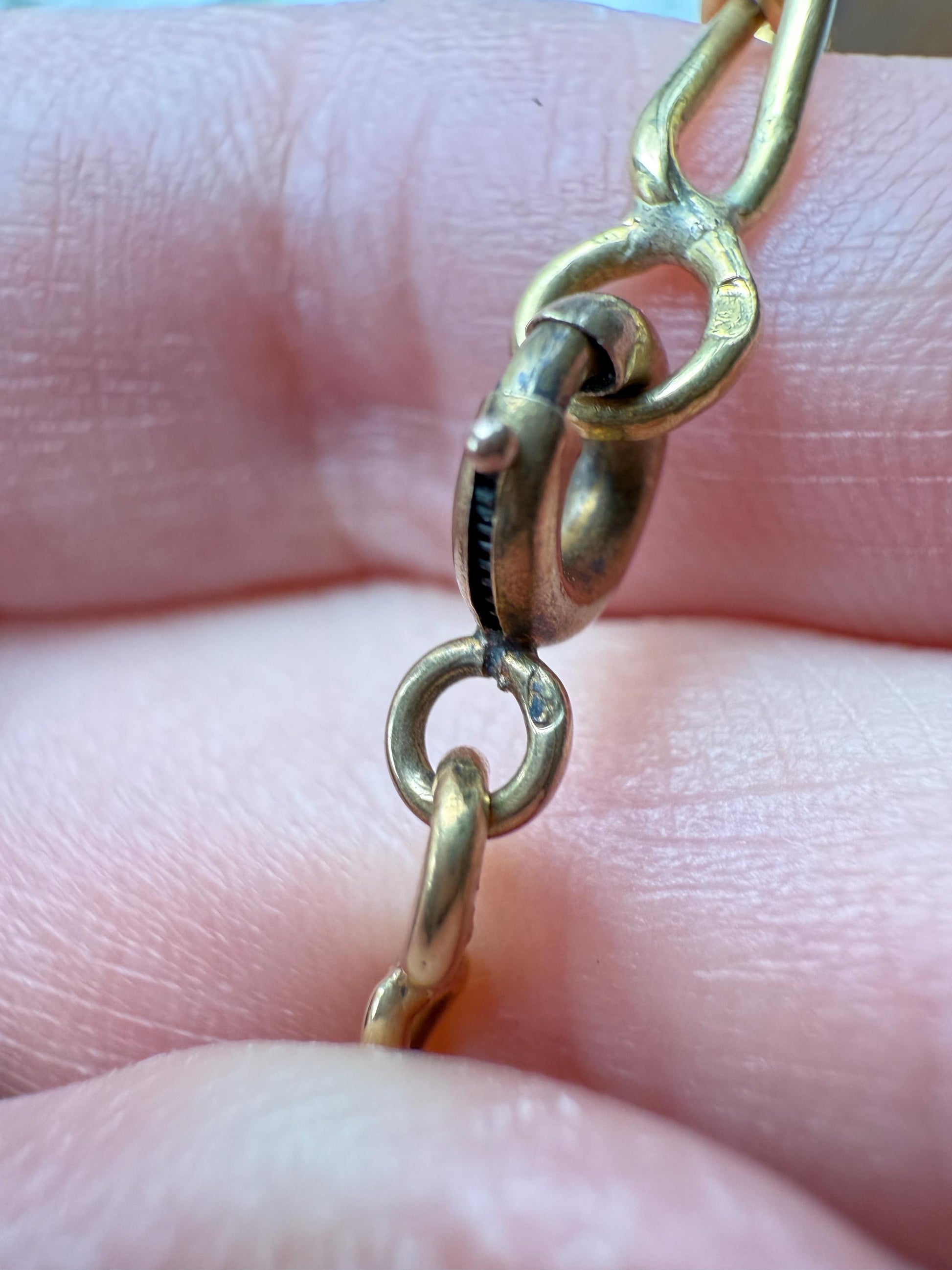 DATED 1902 December 21 Octagon Panel Engraved Initial Curb Chain Bracelet French Antique 18k Gold Solid Monogram E J D H P Letters