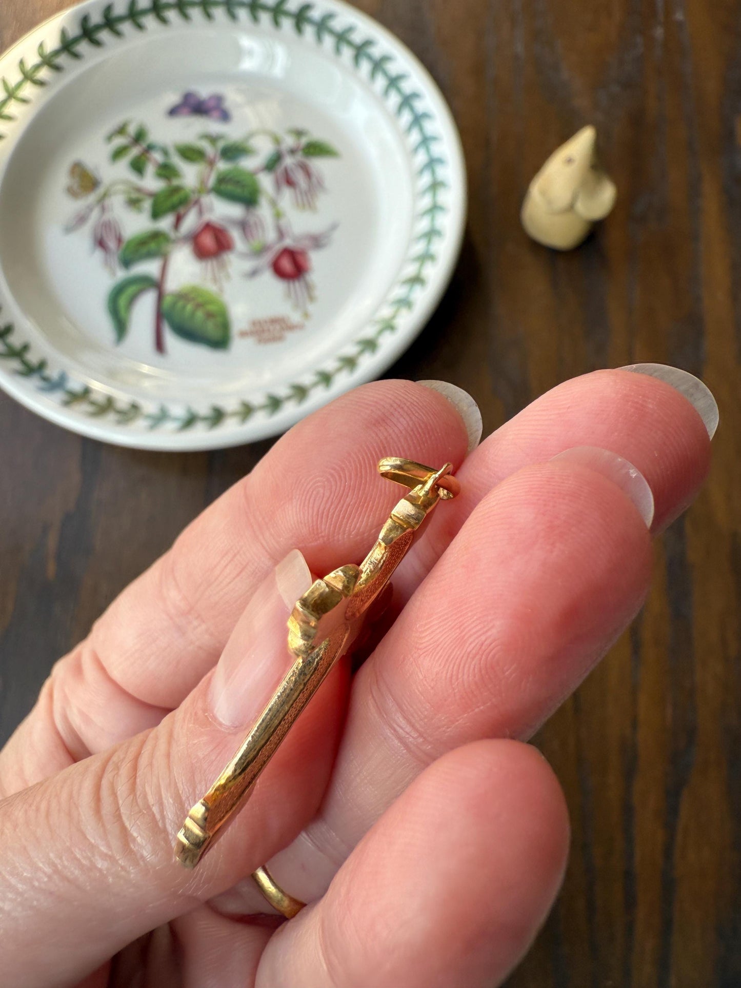 VICTORIAN 18k Gold French Antique Cross PENDANT Matte and Shine Texture Reversible Ornate Religious Faith Gift Belle Epoque