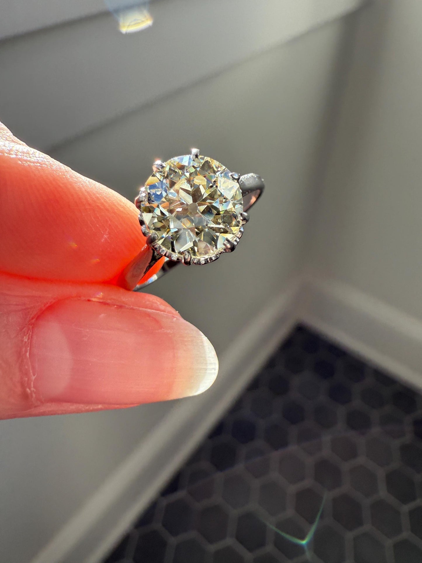 Antique Eye Clean Two Carat Warm Natural Old European Cut DiAMOND Solitaire Ring Platinum Engagement All Original Edwardian Setting 2Ctw