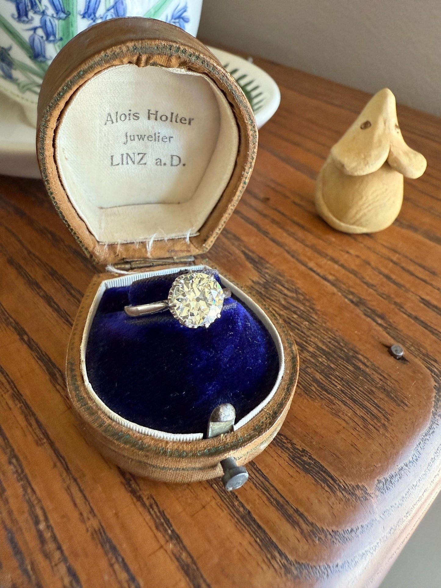 Antique Eye Clean Two Carat Warm Natural Old European Cut DiAMOND Solitaire Ring Platinum Engagement All Original Edwardian Setting 2Ctw