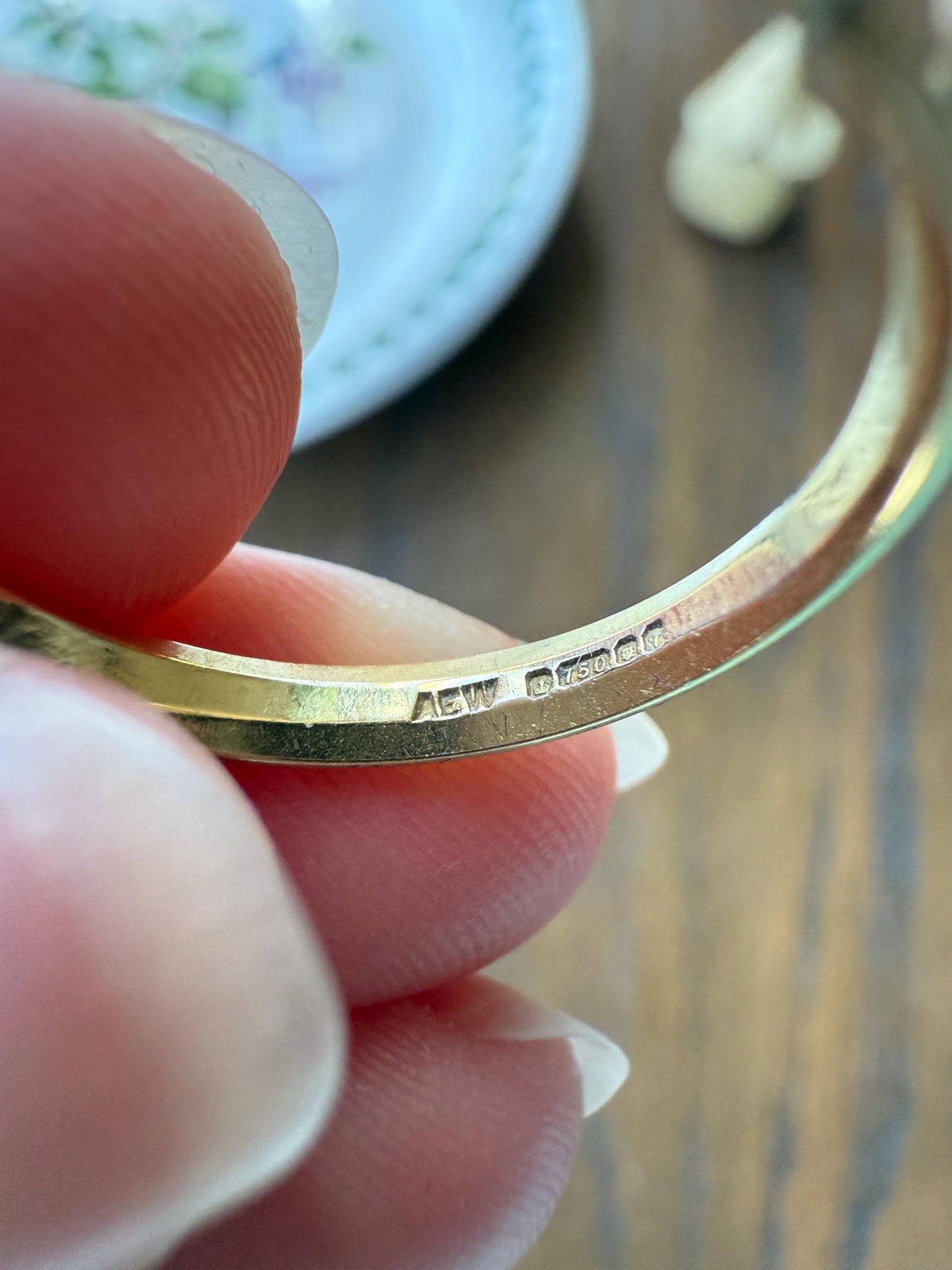 Antique 1.3 Carat Warm Old Mine Cut DIAMOND 5 Five Stone Band Ring 18k Gold Linear Art Deco Romantic Gift Stacker Wedding