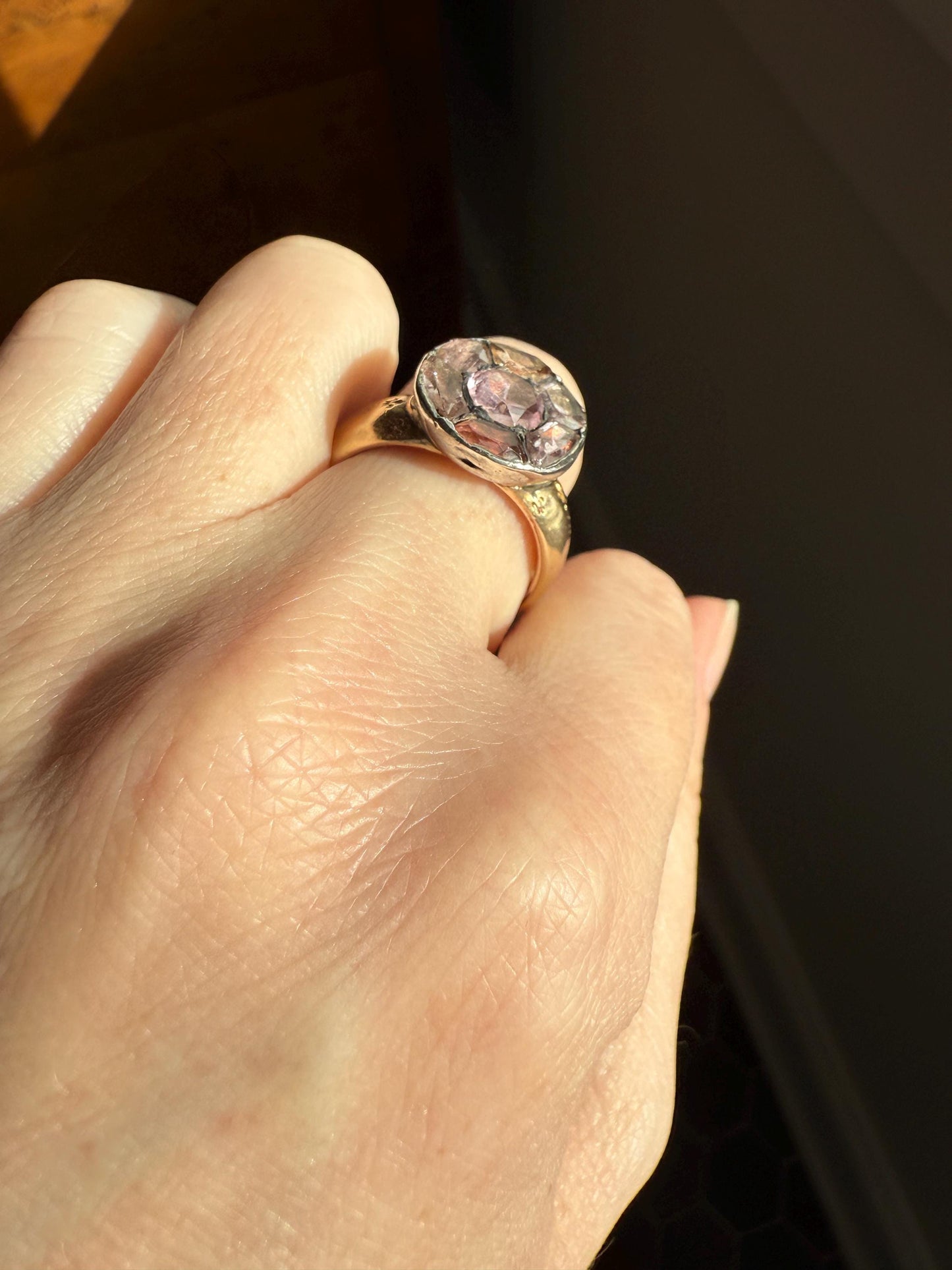 Antique Dated 1820 French Restoration Loyalty Ring Pink Topaz Quartz Engraved Charles Ferdinand Duke Historical Significance Militaria