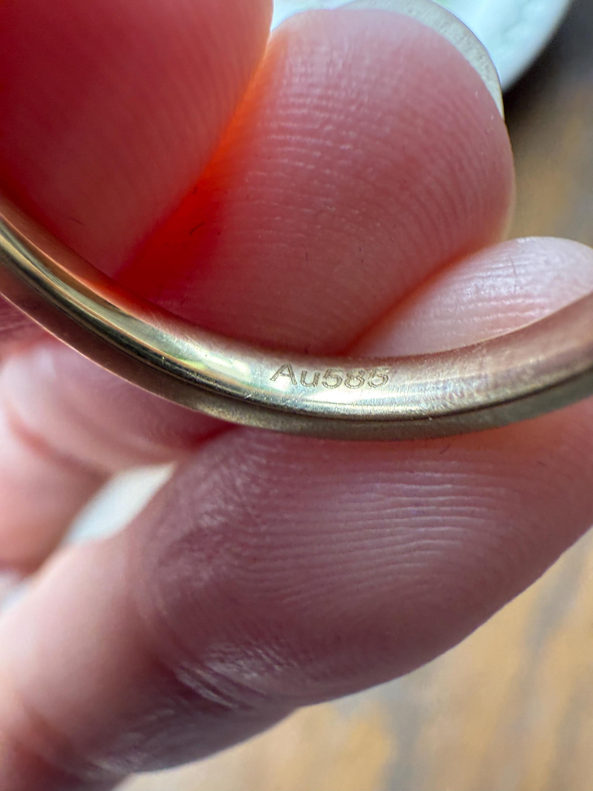 Vintage DIAMOND Bezel Set Ring Stacker Band 14k Gold Solid Geometric Engagement Gift Unisex