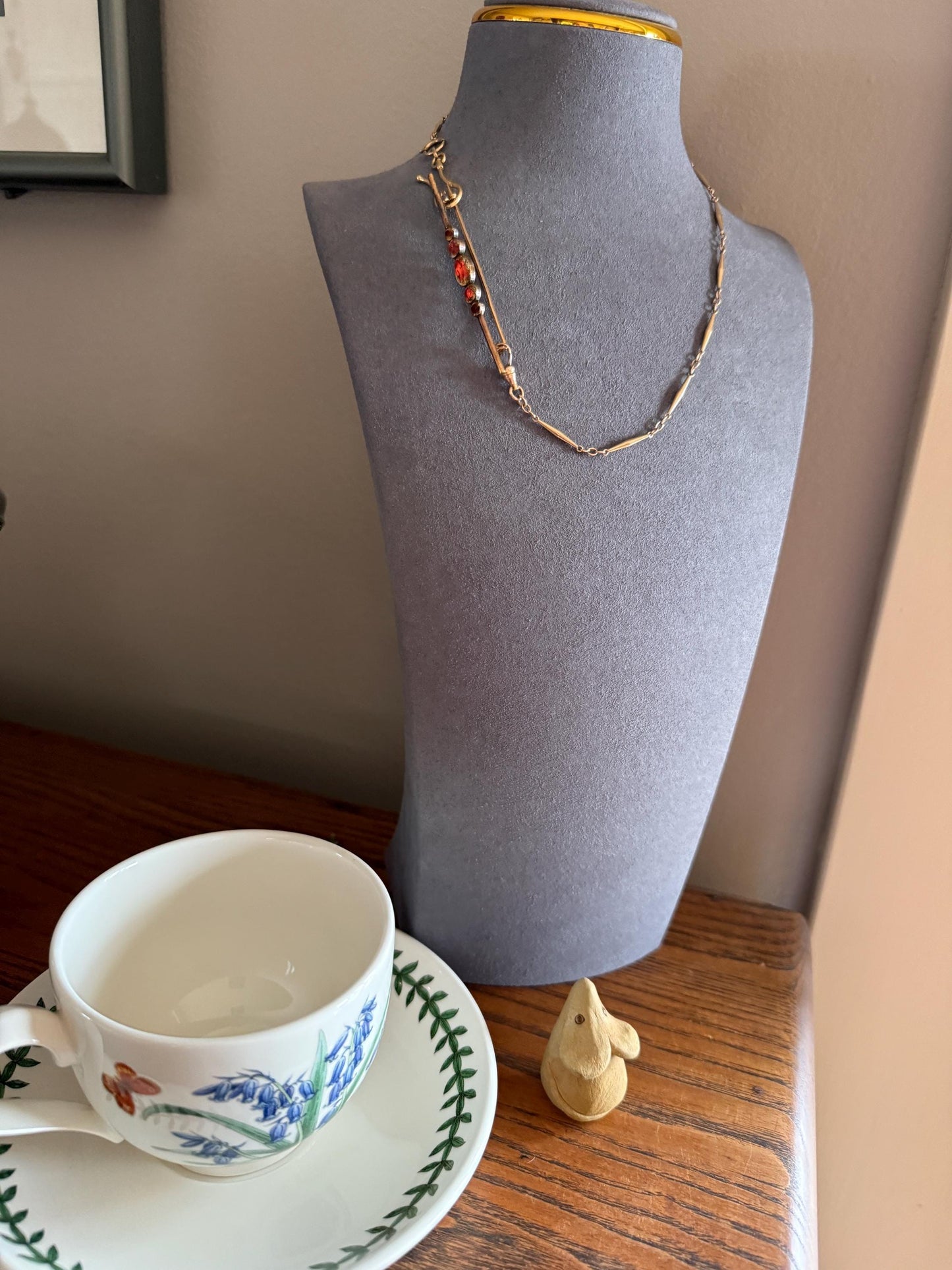 Antique Vinegar and Oil Foiled Citrine Five Stone Bar Line Brooch for Pendant Conversion Extender French Victorian 18k Gold Oval Geometric