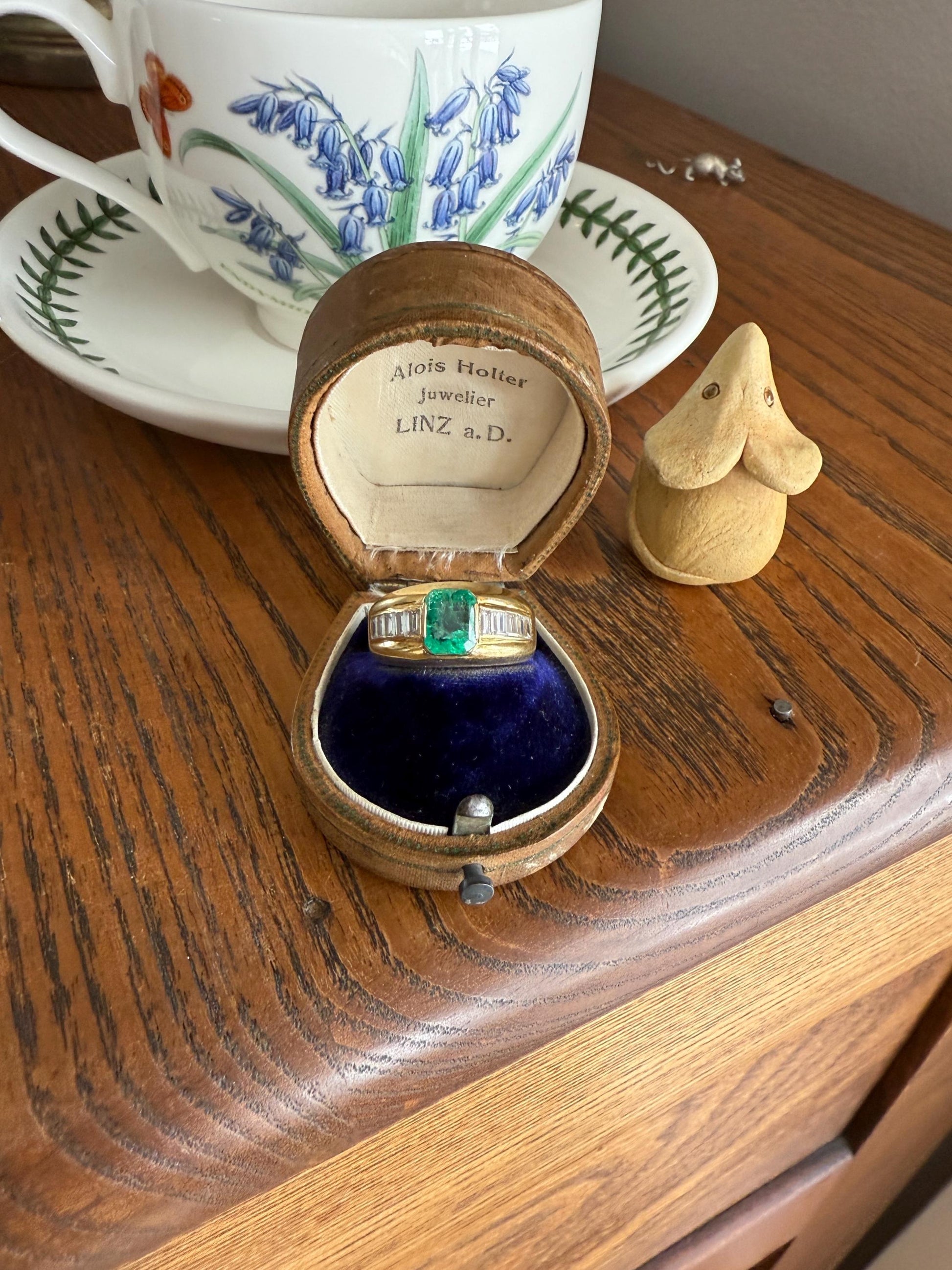 Chunky Green EMERALD Baguette Cut DIAMOND 6g 18k Gold Solid Vintage Gypsy Ring Domed Retro Wide Band Natural Geometric Stacker Man Unisex