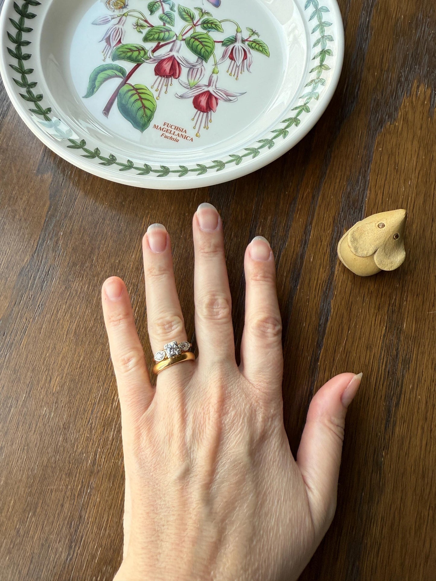 Old European Cut Diamond .75 Carat Tdw Three Stone Ring Solitaire with Accents Engagement Ring 14k Gold Platinum Edwardian Art Deco