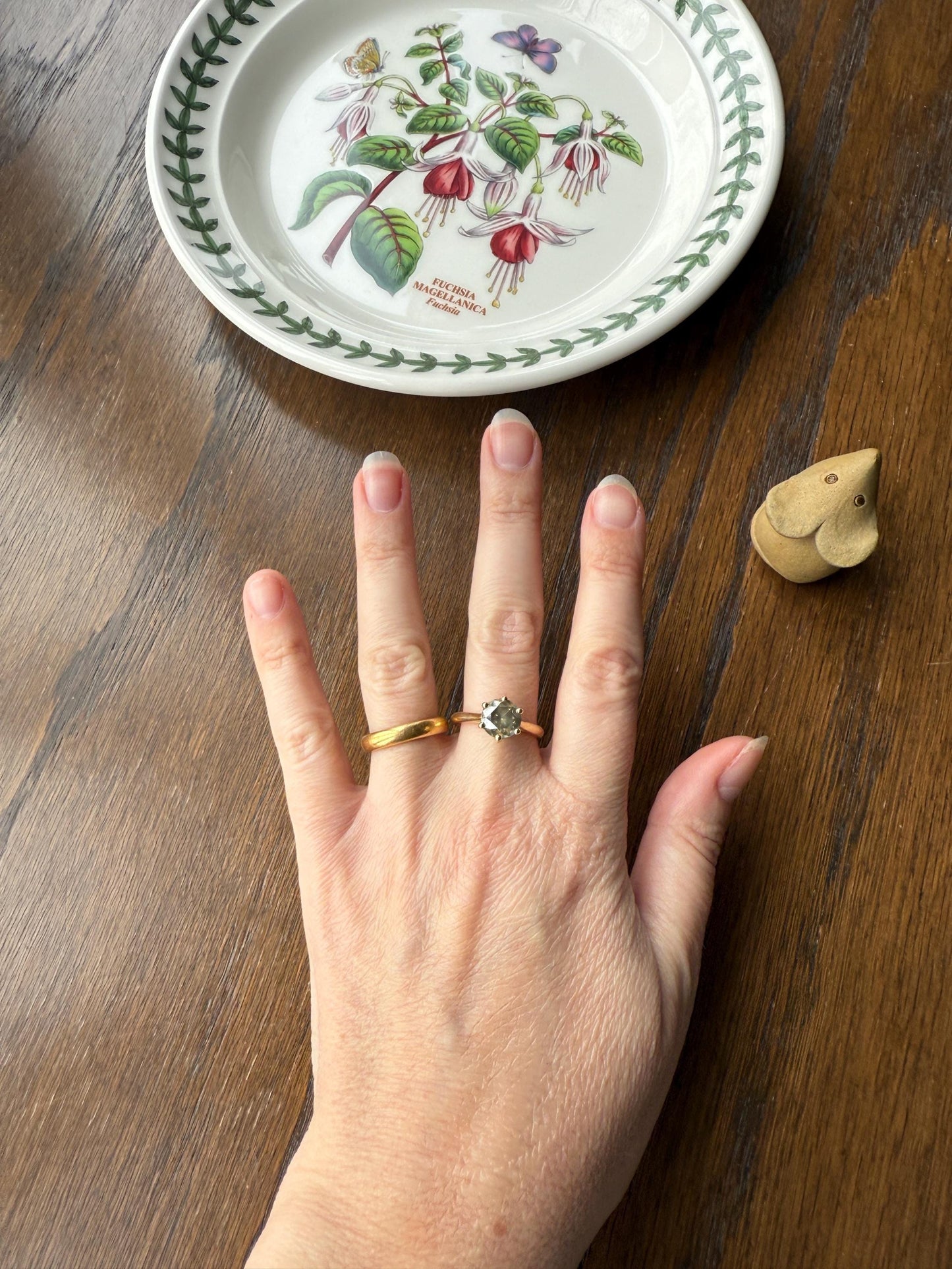 Fancy Intense Yellowish Gray Natural Diamond 2.4 Carat Solitaire Ring Smoky Inner Glow Aura French Vintage 18k Gold Unique Engagement Ooak