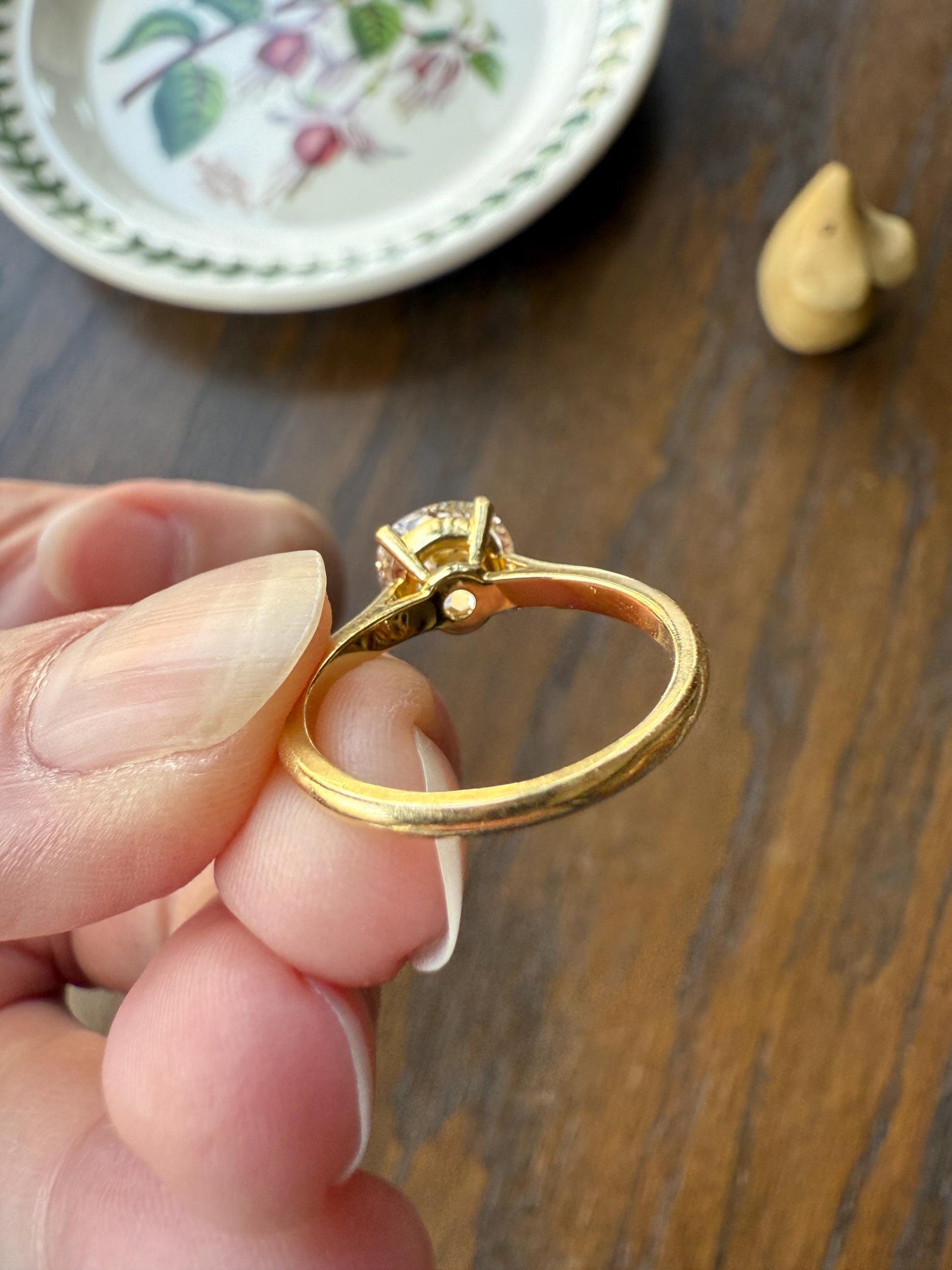 Antique 1.82 CARAT Natural Old European Mine Cushion Cut Hybrid DIAMOND Solitaire Engagement Ring 18k Gold Solid Yellow Prong w/ Cert Ooak