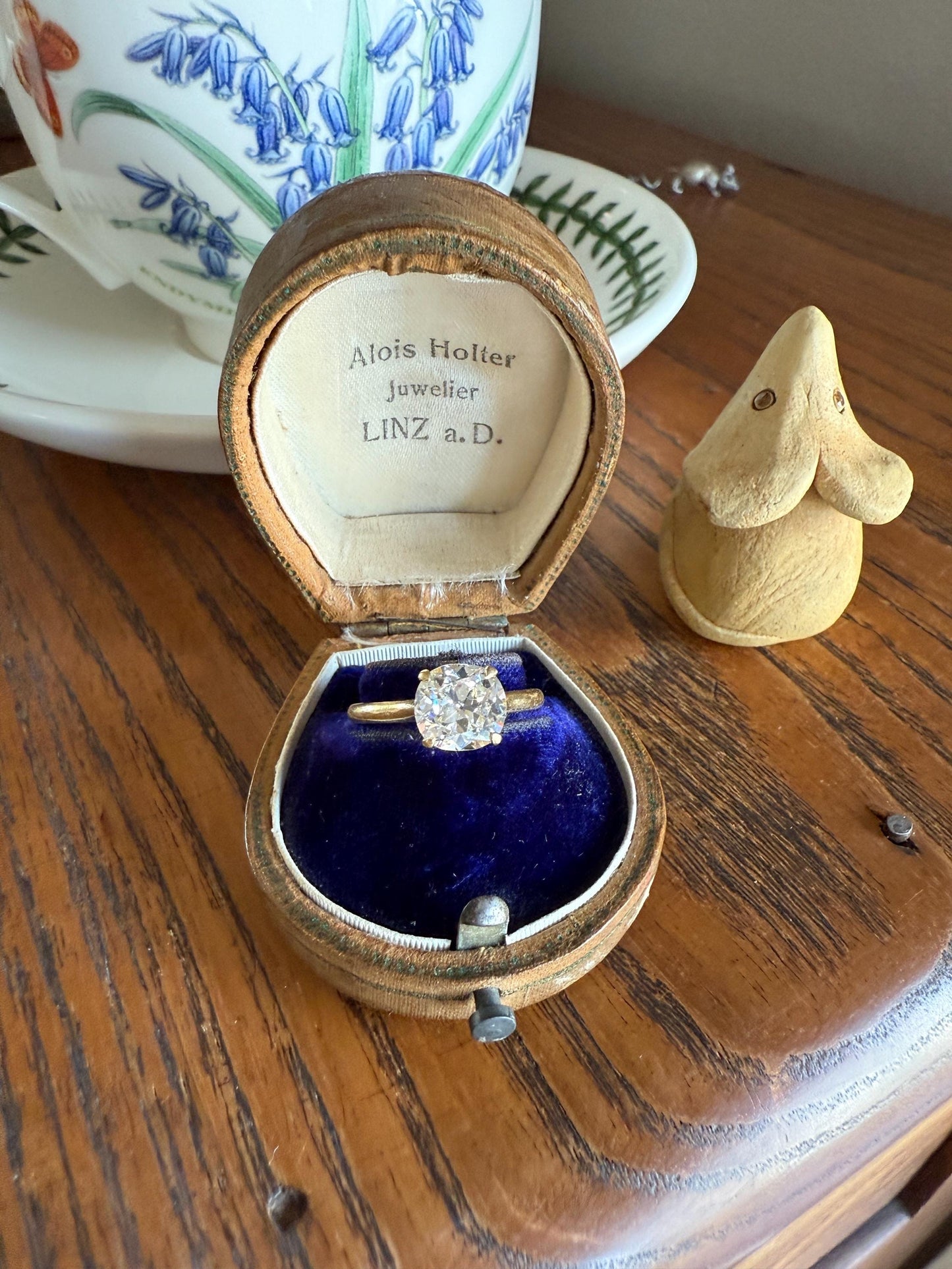 Antique 1.82 CARAT Natural Old European Mine Cushion Cut Hybrid DIAMOND Solitaire Engagement Ring 18k Gold Solid Yellow Prong w/ Cert Ooak