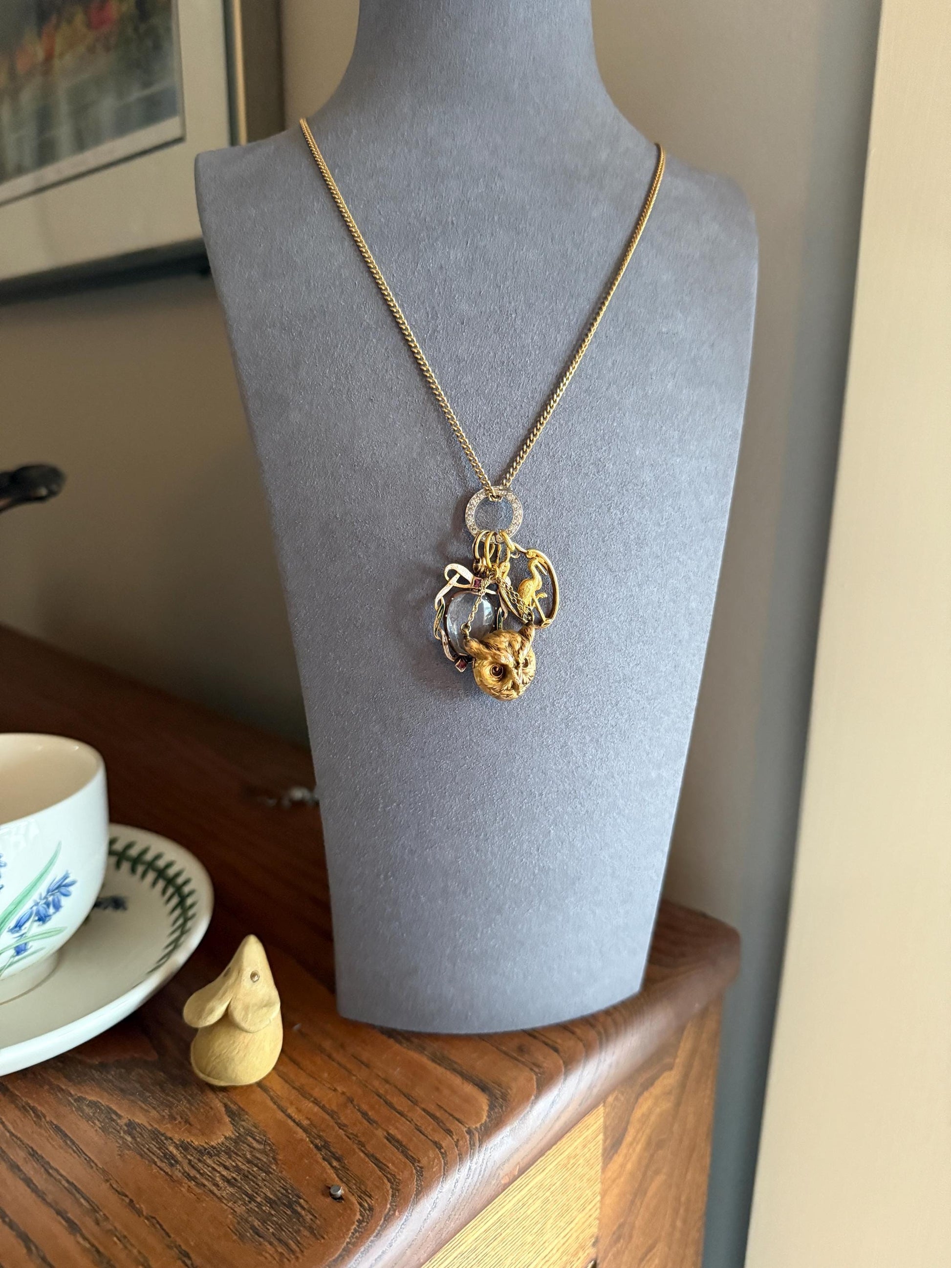 OPENING Art Deco 13 Diamond Encrusted Hinged Bale Circle Pendant Charm Holder Useful Original Parts Findings Vintage Connector