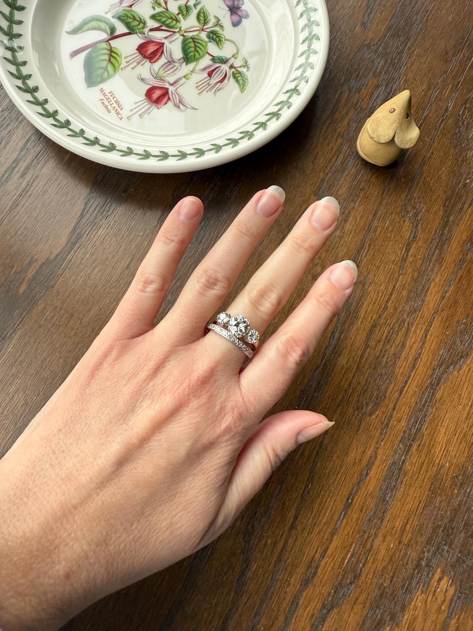 Antique Edwardian Art Deco .8 Carat 26 Old Mine Single Cut DIAMOND Platinum FULL ETERNITY Band Ring Wedding .8Ctw Tdw OmC Stacker