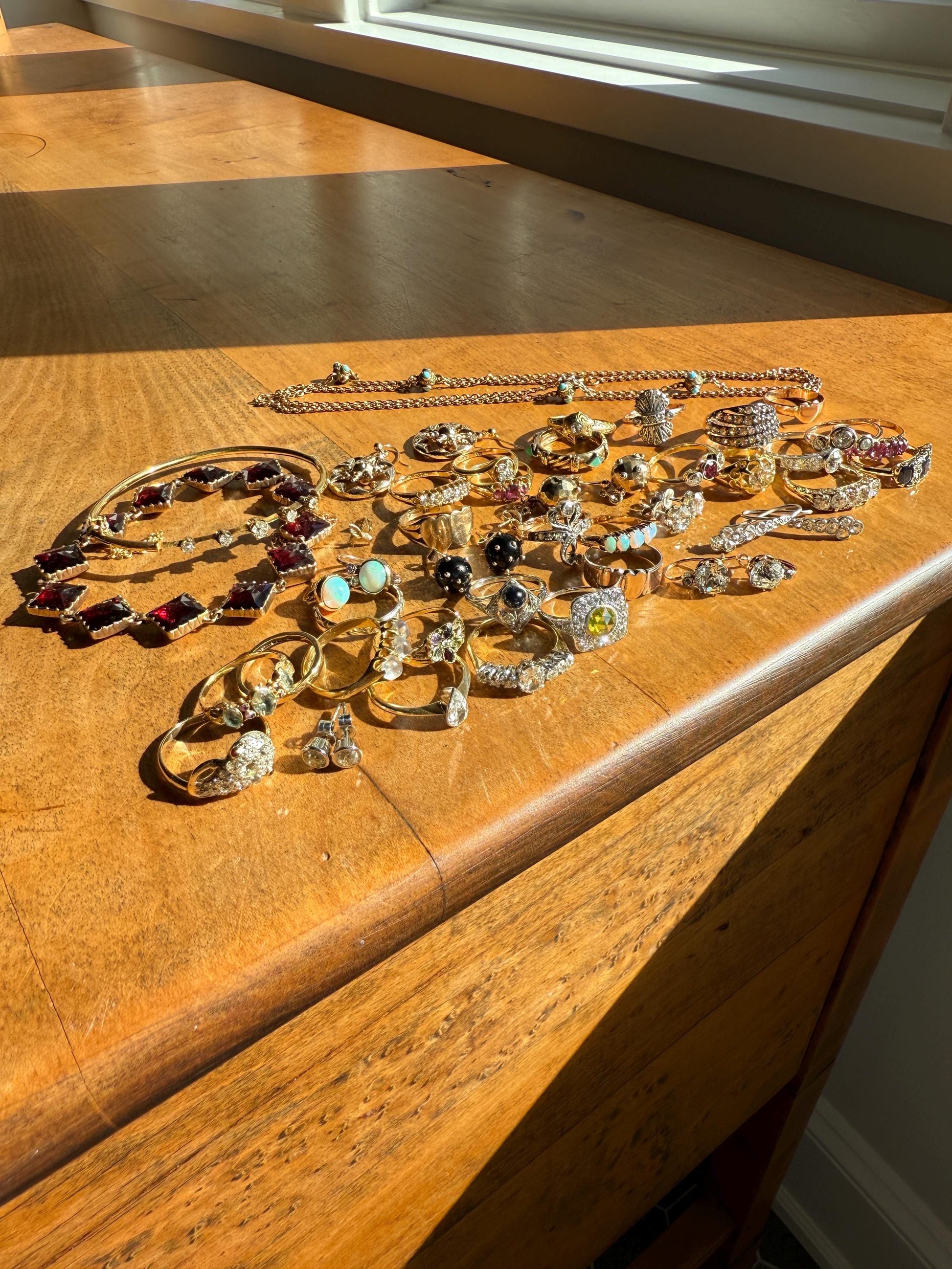 Beautiful Antique Platinum Linear Rose Cut Diamond Earrings Fixed Ear Wires Dangle Drop Clusters