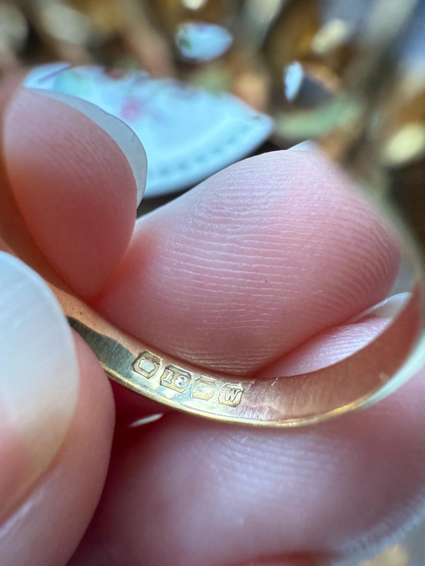Antique Glowing Blue MOONSTONE Orb Three Stone 18k Gold Belcher Band Ring Man Unisex Stacker