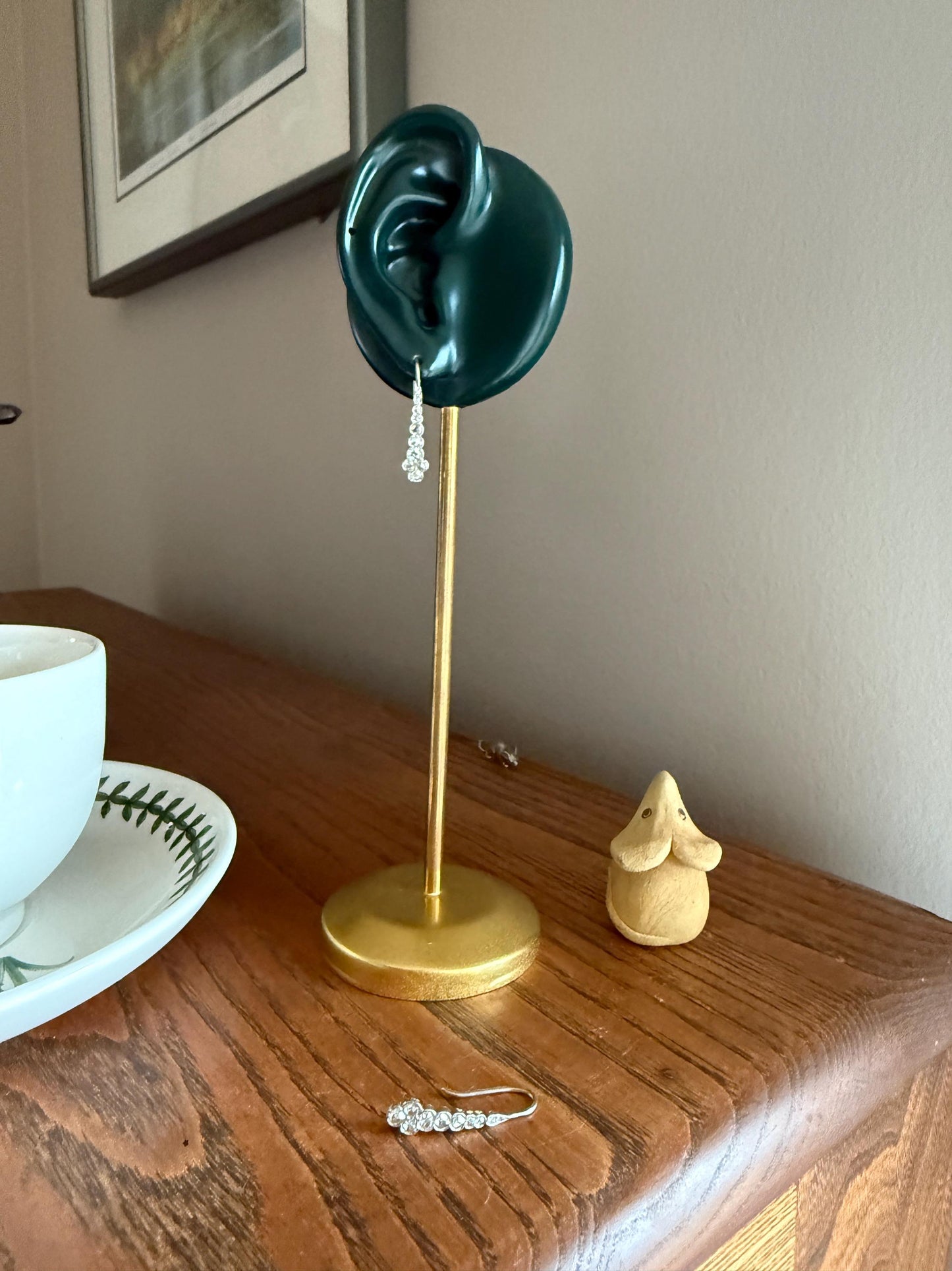 Beautiful Antique Platinum Linear Rose Cut Diamond Earrings Fixed Ear Wires Dangle Drop Clusters