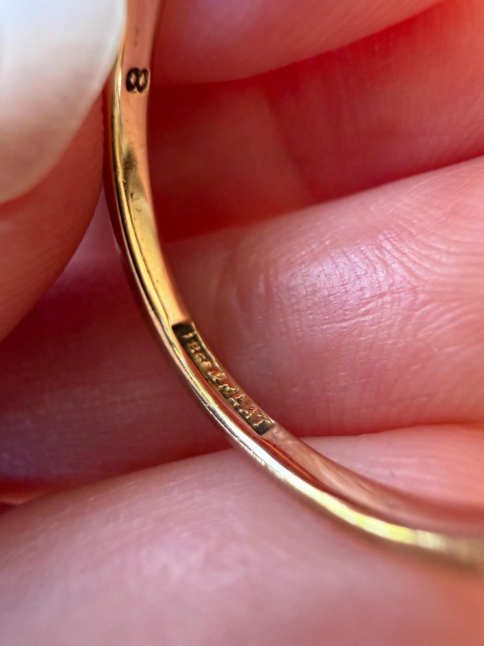 Vintage Older Brilliant Cut 1.45 Carat Tdw Natural DIAMOND Cluster Ring 18k Gold & Platinum Band Fiery Stacker Nine Stone 1.45ctw