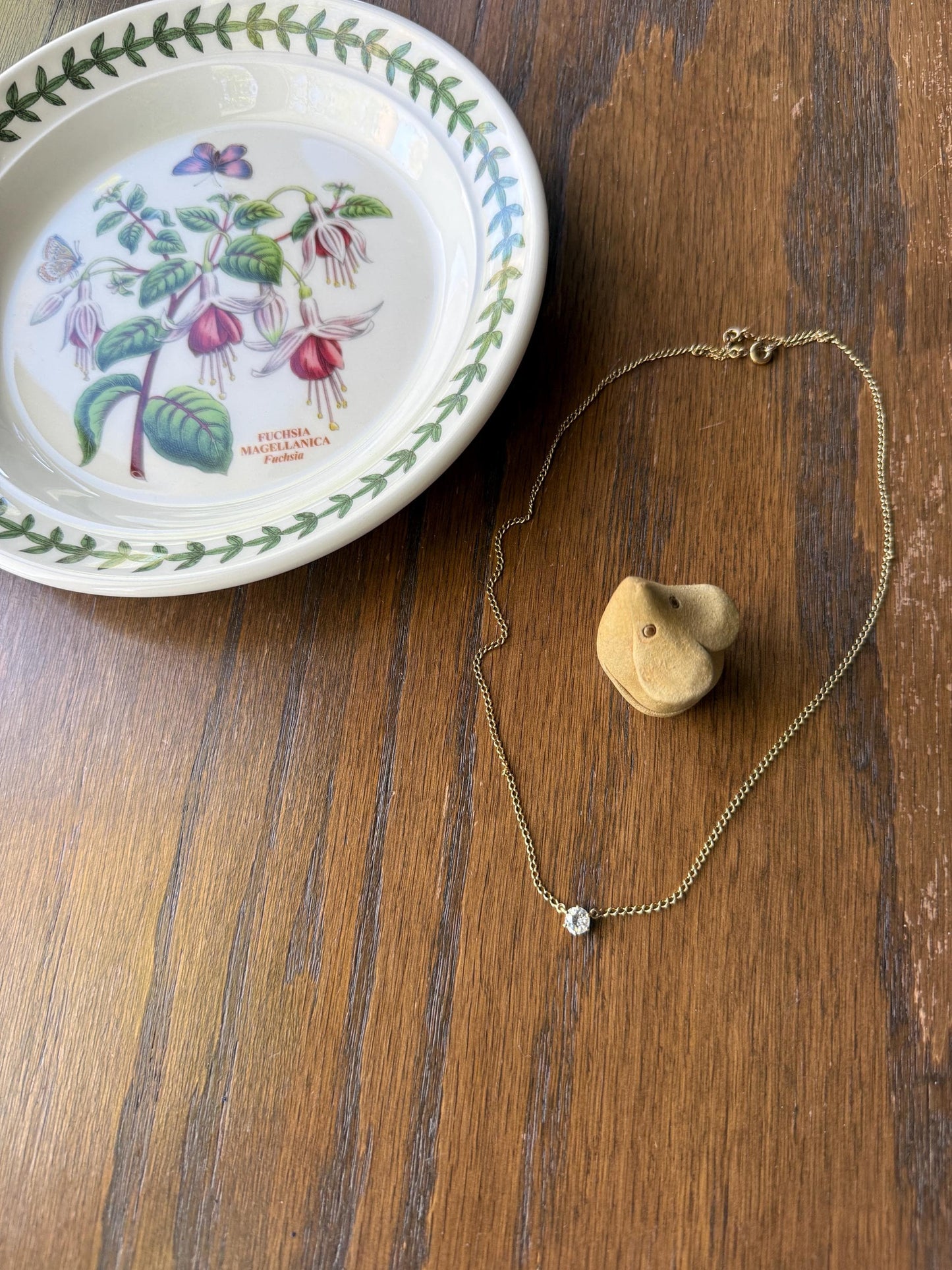 Antique Diamond Chain 18k Gold Eye Clean .65 Carat Old Mine Cut Diamond Dangle NECKLACE Fixed Pendant on Chain French OmC Minimalist