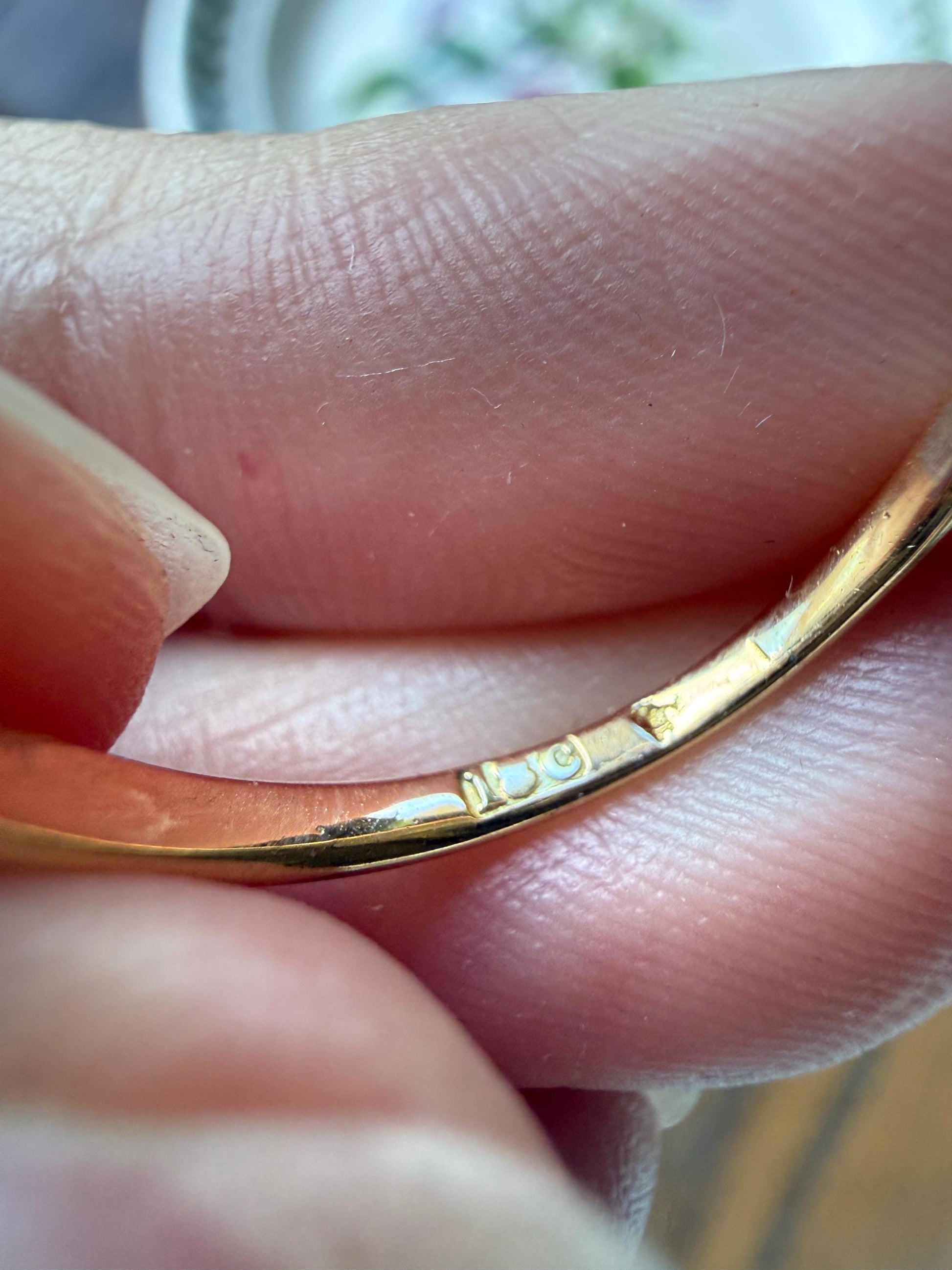 Victorian Antique .7 Carat Old Mine Cut Diamond Five Stone Ring Sturdy 18k GOLD Stacker Band OMC Daily Wearer