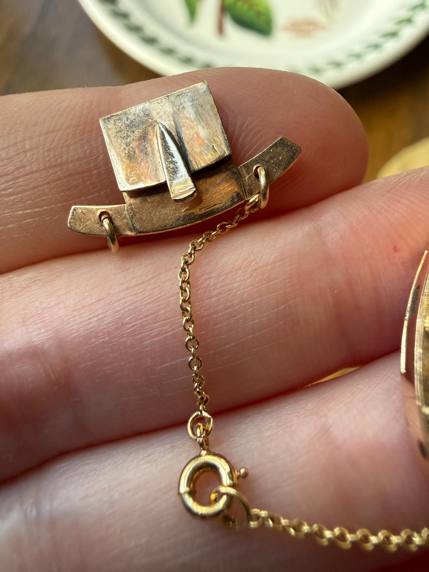 FORGET Me NOT Turquoise Antique 18k Tricolor GOLD Diamond Floral Clasp Pendant Salvaged Jewelry Finding Extender Connector Necklace Bracelet