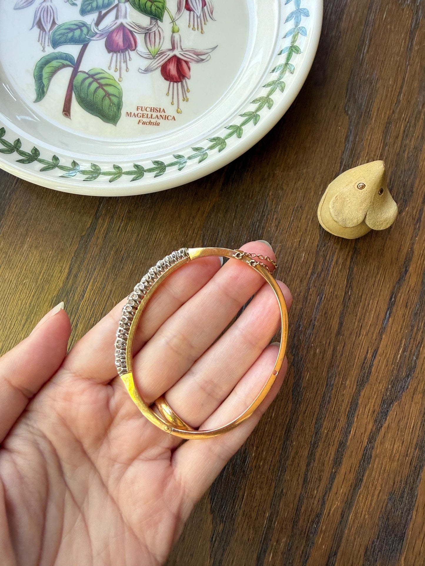 Antique 3.4 CARAT Old Mine Cut DIAMOND Hinged Bangle 15 Stone Line Bracelet 18k Gold Platinum Victorian 3.4Ctw OMC Stacker