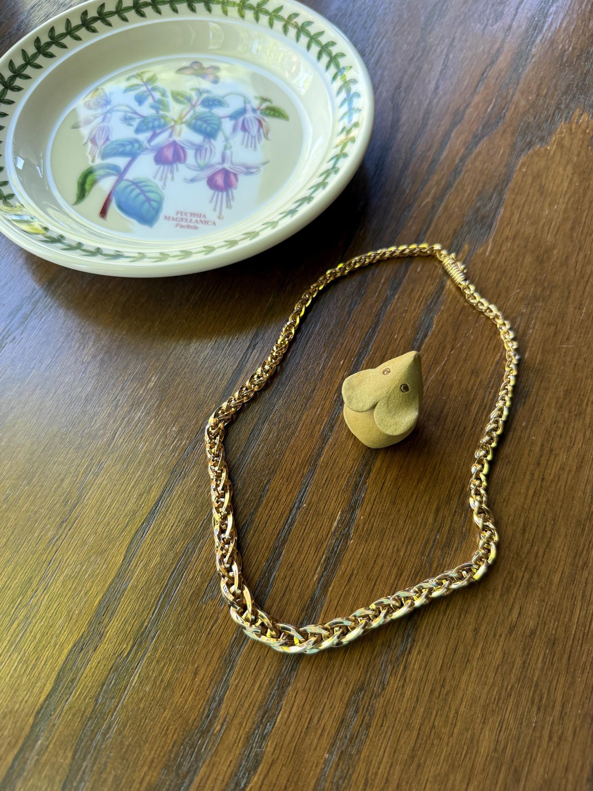 Extra Chunky Older Vintage To Antique Braided 27g 18k Gold Chain French Necklace Graduated Foxtail Box Links 3D Heavy Shimmer