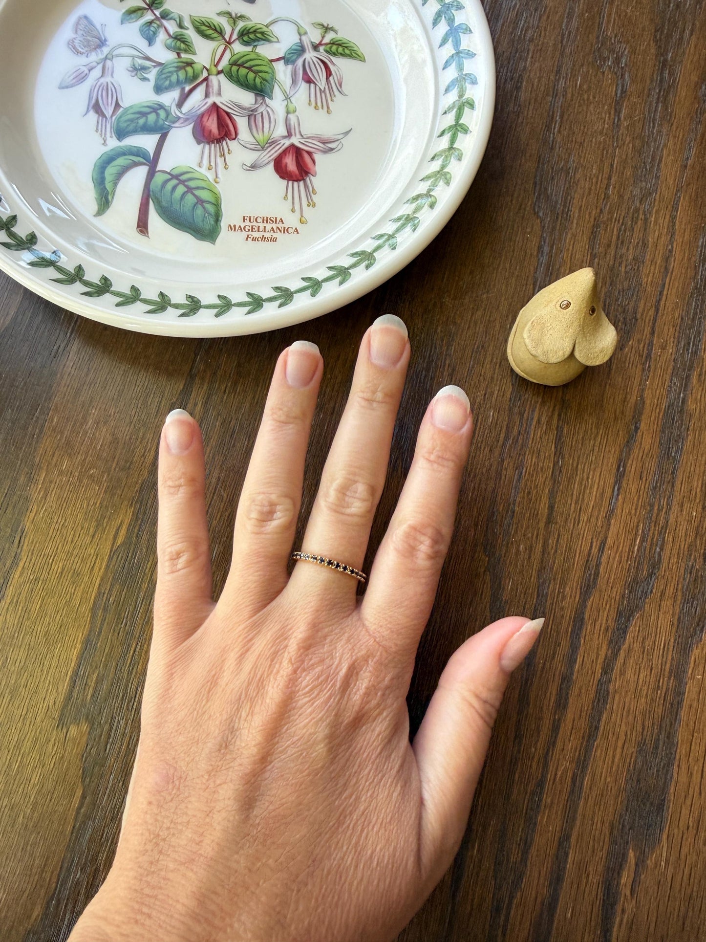 Vintage Natural SAPPHIRE Full Eternity Skinny Band Ring 18k Gold Minimalist Line Stacker Romantic Gift Blue Pair Ruby Avail