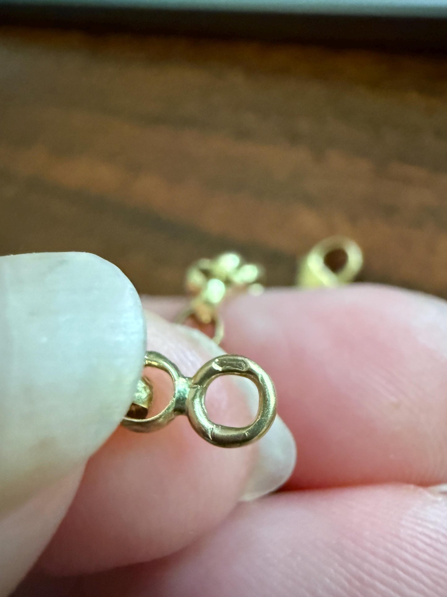 Dainty French Vintage to Antique 18k GOLD Solid Rolo Belcher Round Link Chain 7.5" Bracelet Minimalist Staple Wriststack