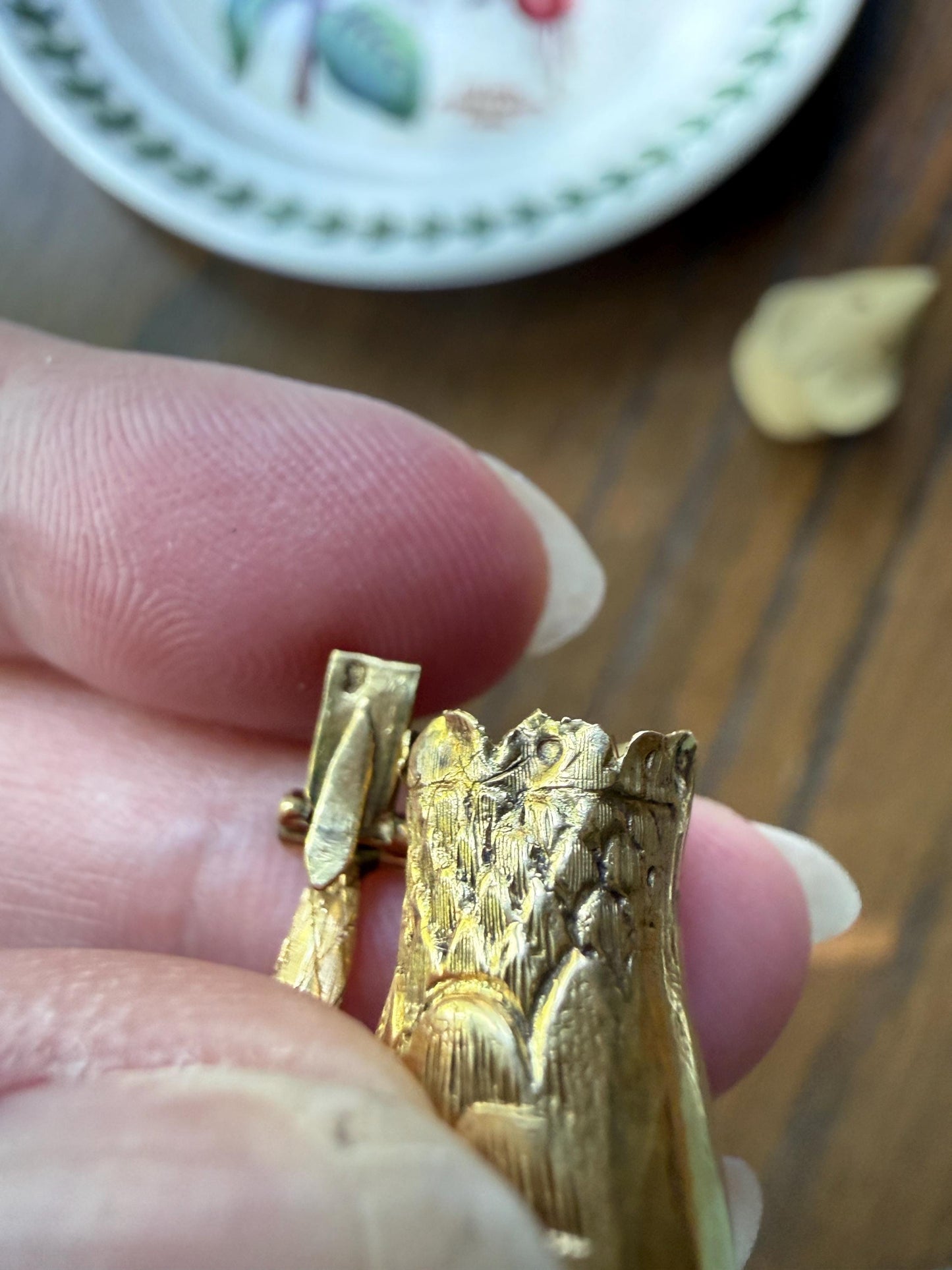CLASP Smiling Ouroboros SNAKE Large Victorian Antique Figural TEETH! 18k Gold Solid French Salvaged Parts to Repurpose Connector