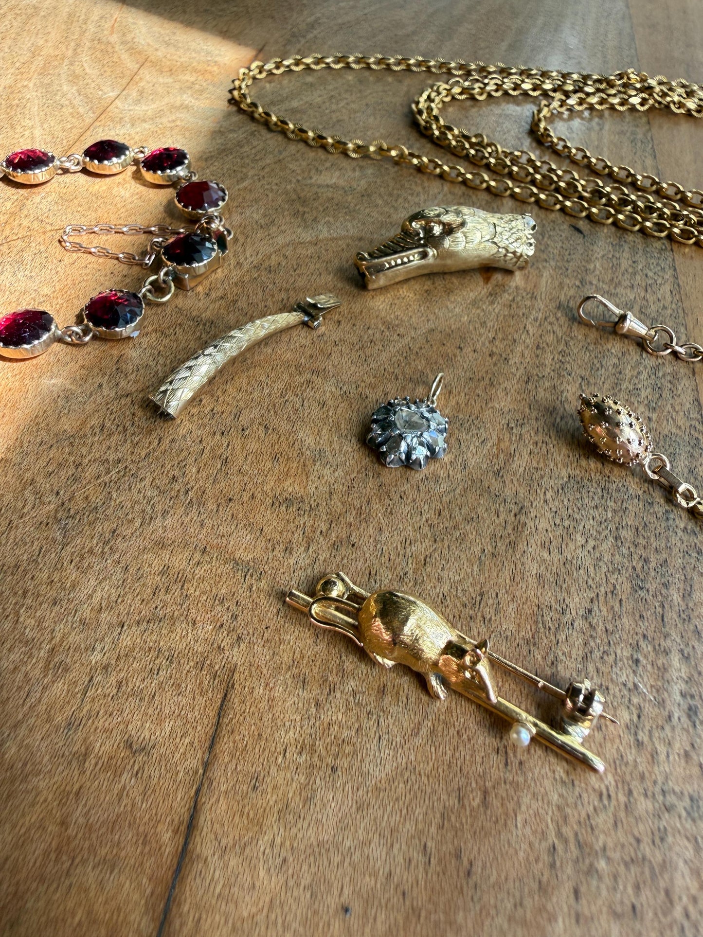 CLASP Smiling Ouroboros SNAKE Large Victorian Antique Figural TEETH! 18k Gold Solid French Salvaged Parts to Repurpose Connector