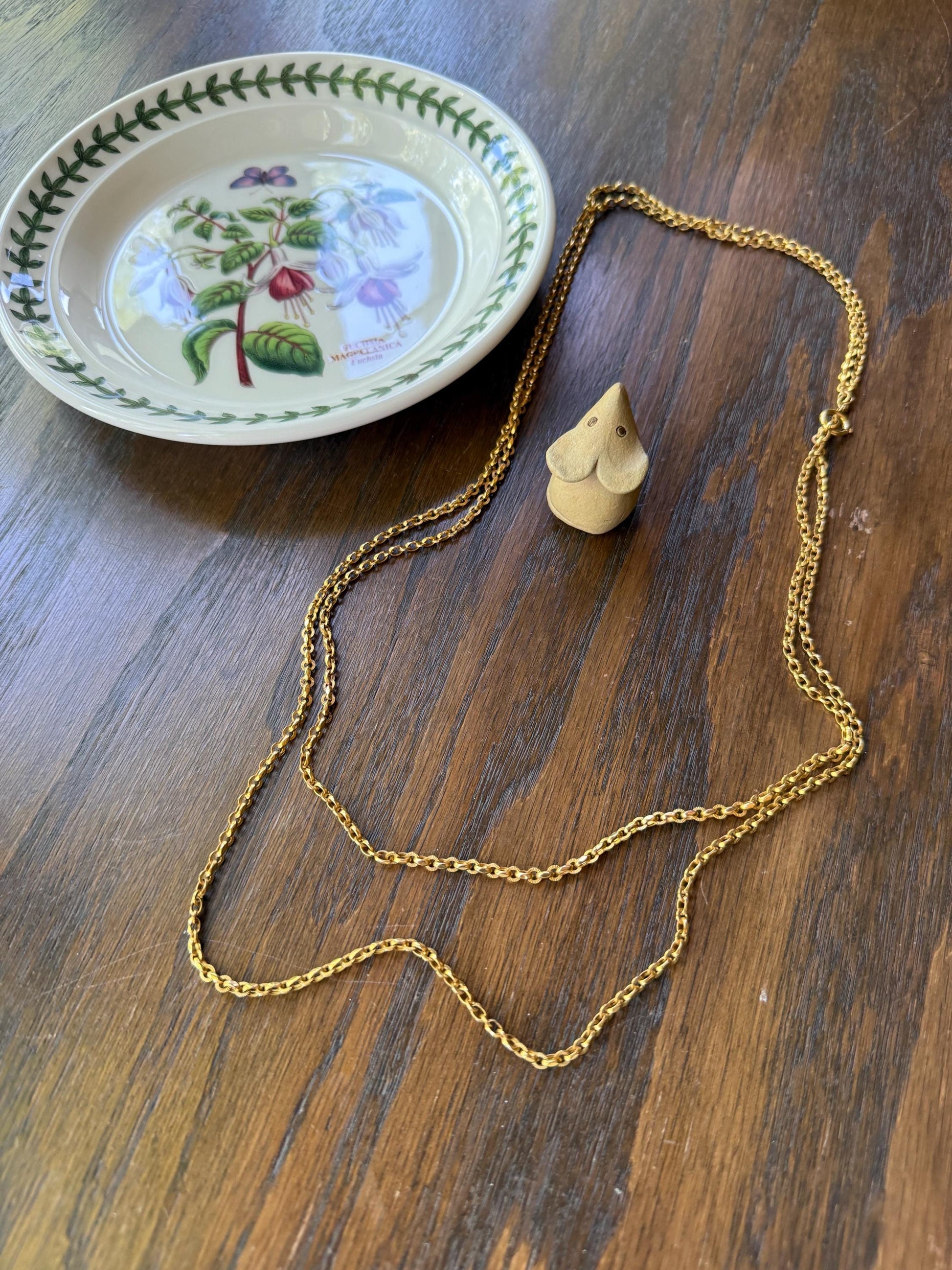 French VICTORIAN Era 17g 18k Gold Solid X- Long Guard Alternating Ribbed Link Muff Body Double Chain Necklace Pendant Holder Bracelet