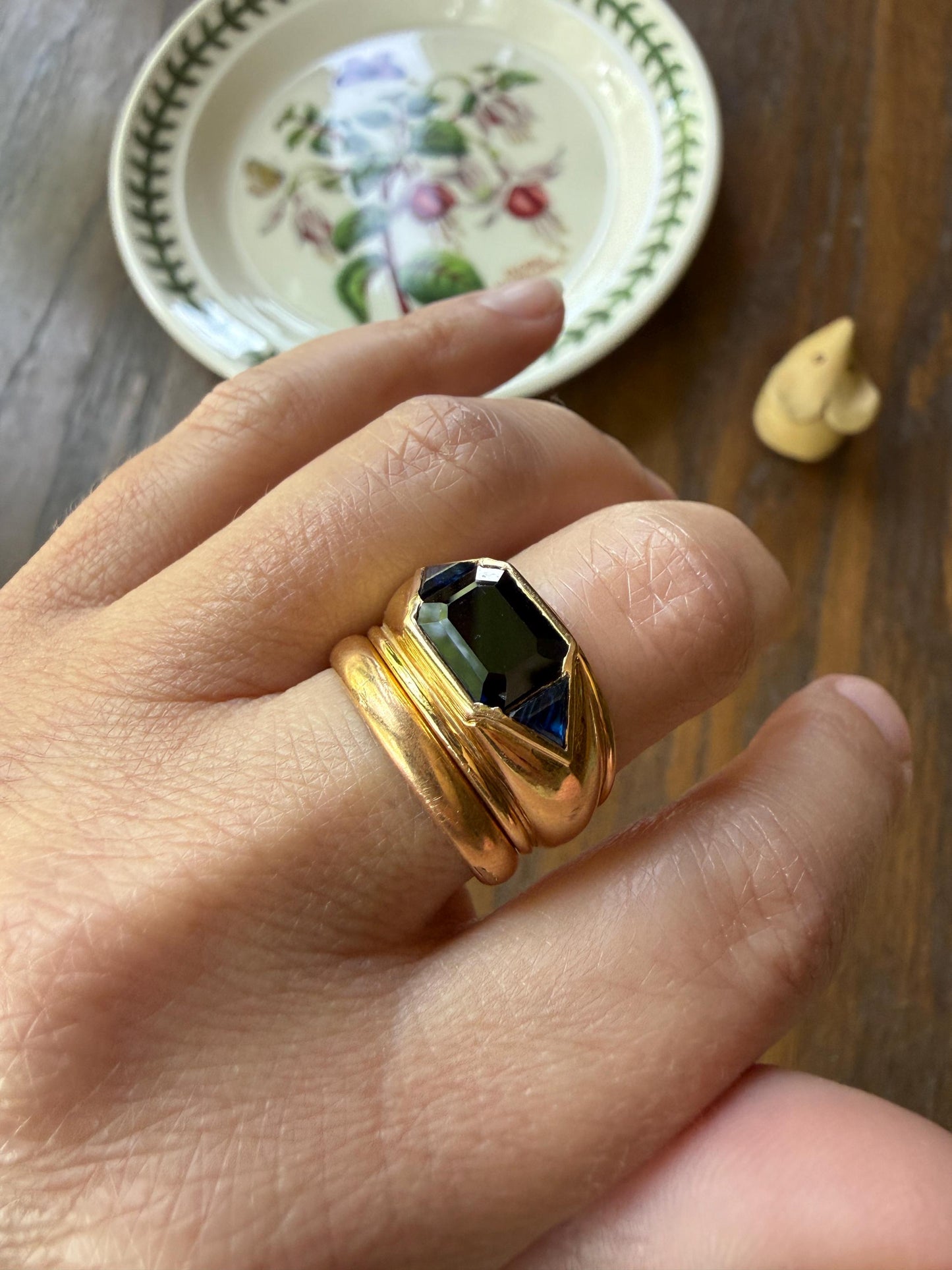 French Antique Wedding Band Solid 18k Gold Unisex Ring Stacker