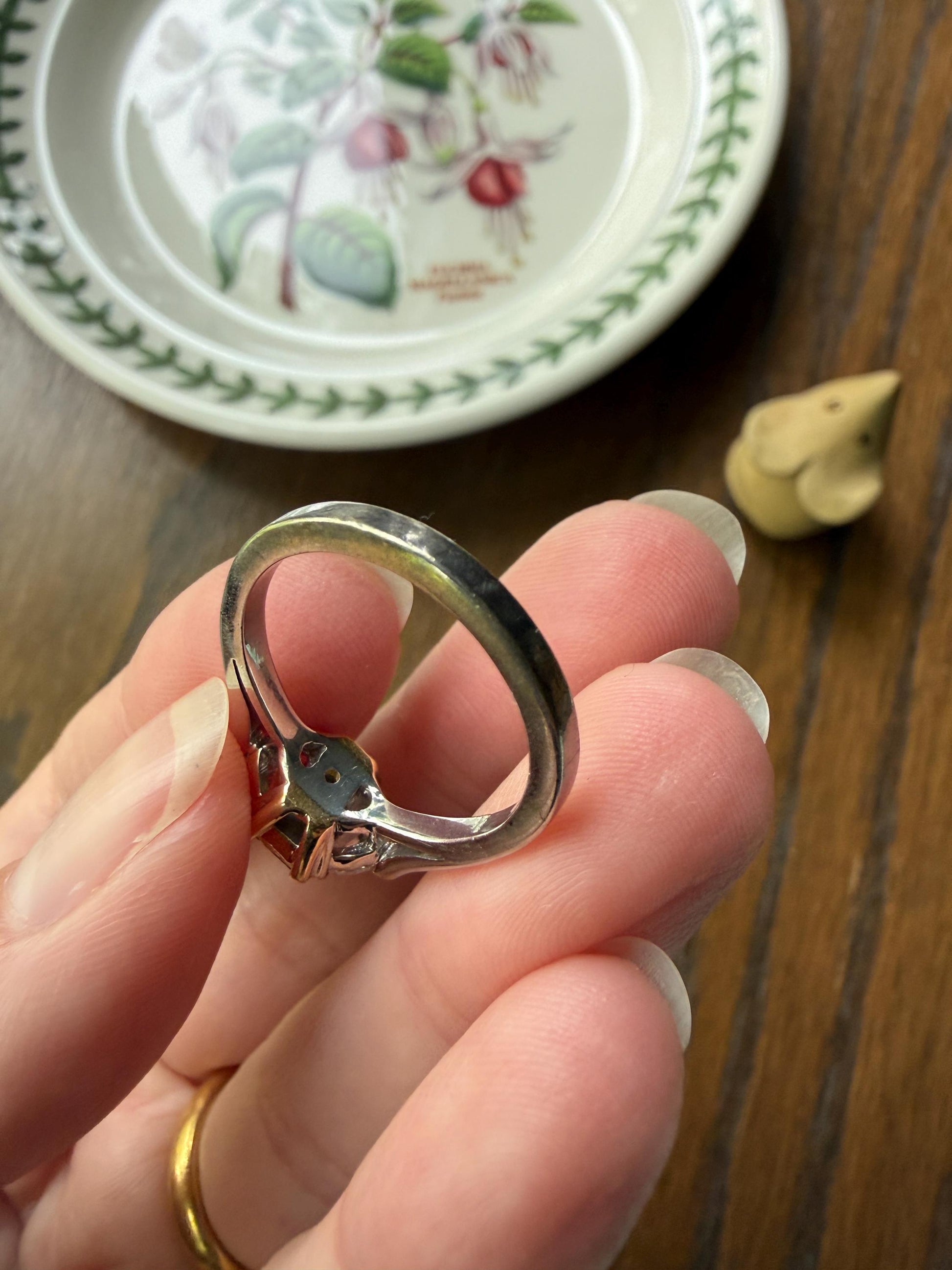 Pale Yellow Eye Clean 1.6Ctw Natural Radiant Cut DIAMOND Ring Solitaire Step Cut Half Moon Accents Three Stone 14k 18k Gold Engagement Ring