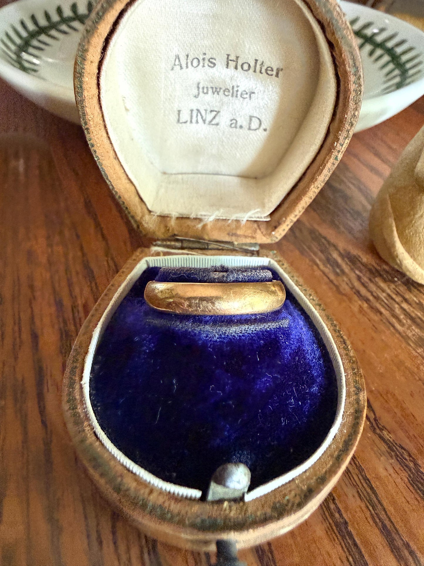 DATED Engraved 1918 July 22 French Antique Wedding Band Solid 18k Gold Unisex Ring Stacker