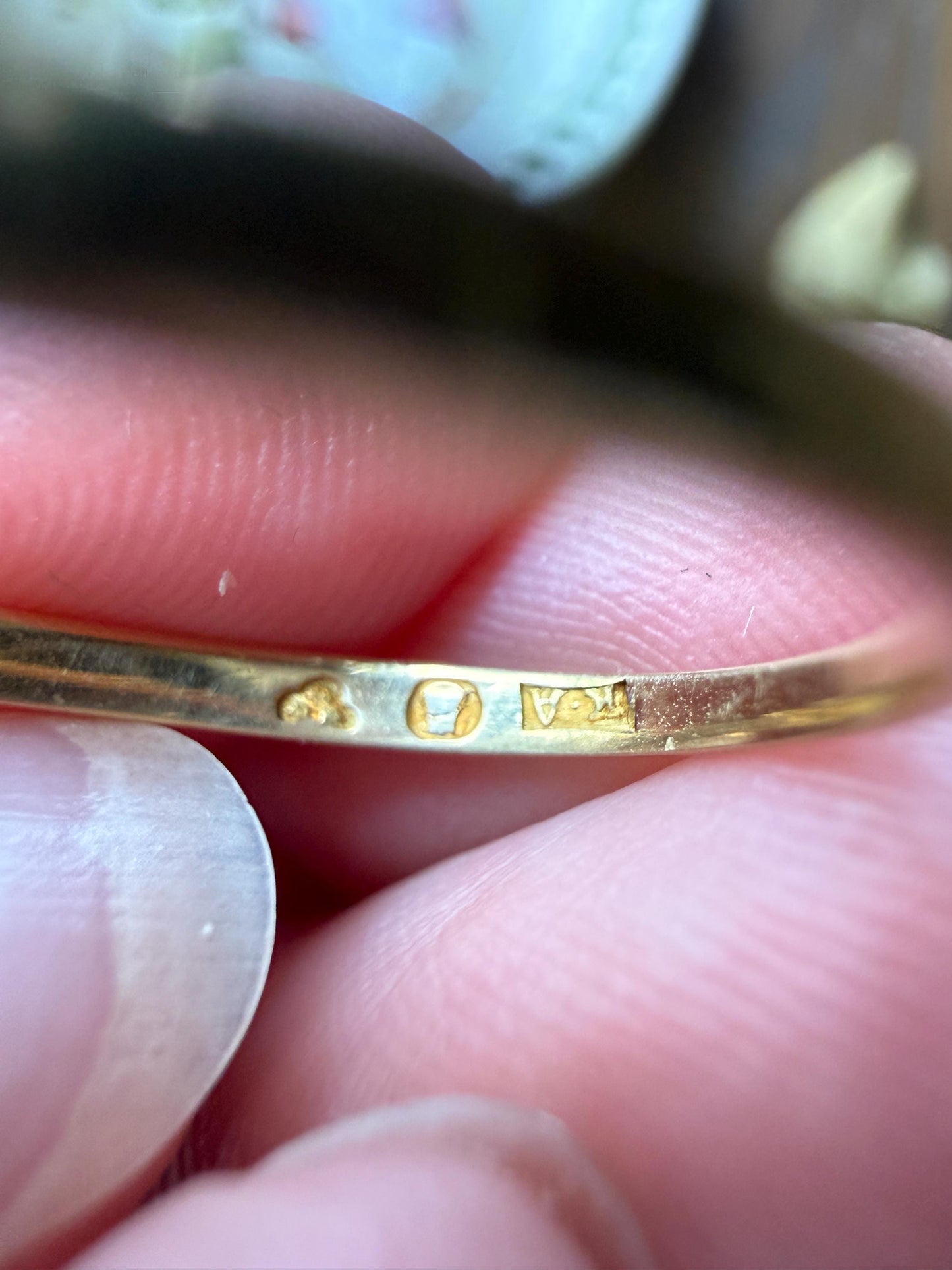Antique c1916 Natural .78 Carat Old Mine Cut Diamond Solitaire 18k Gold Edwardian Engagement Ring Stacker