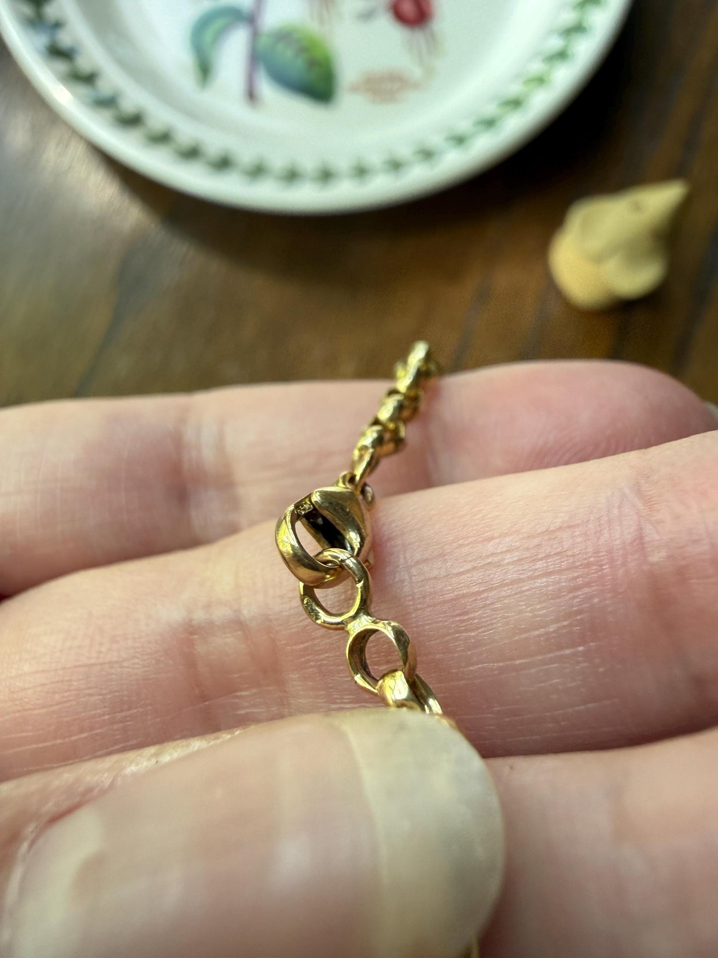 Dainty French Vintage to Antique 18k GOLD Solid Rolo Belcher Round Link Chain 7.5" Bracelet Minimalist Staple Wriststack