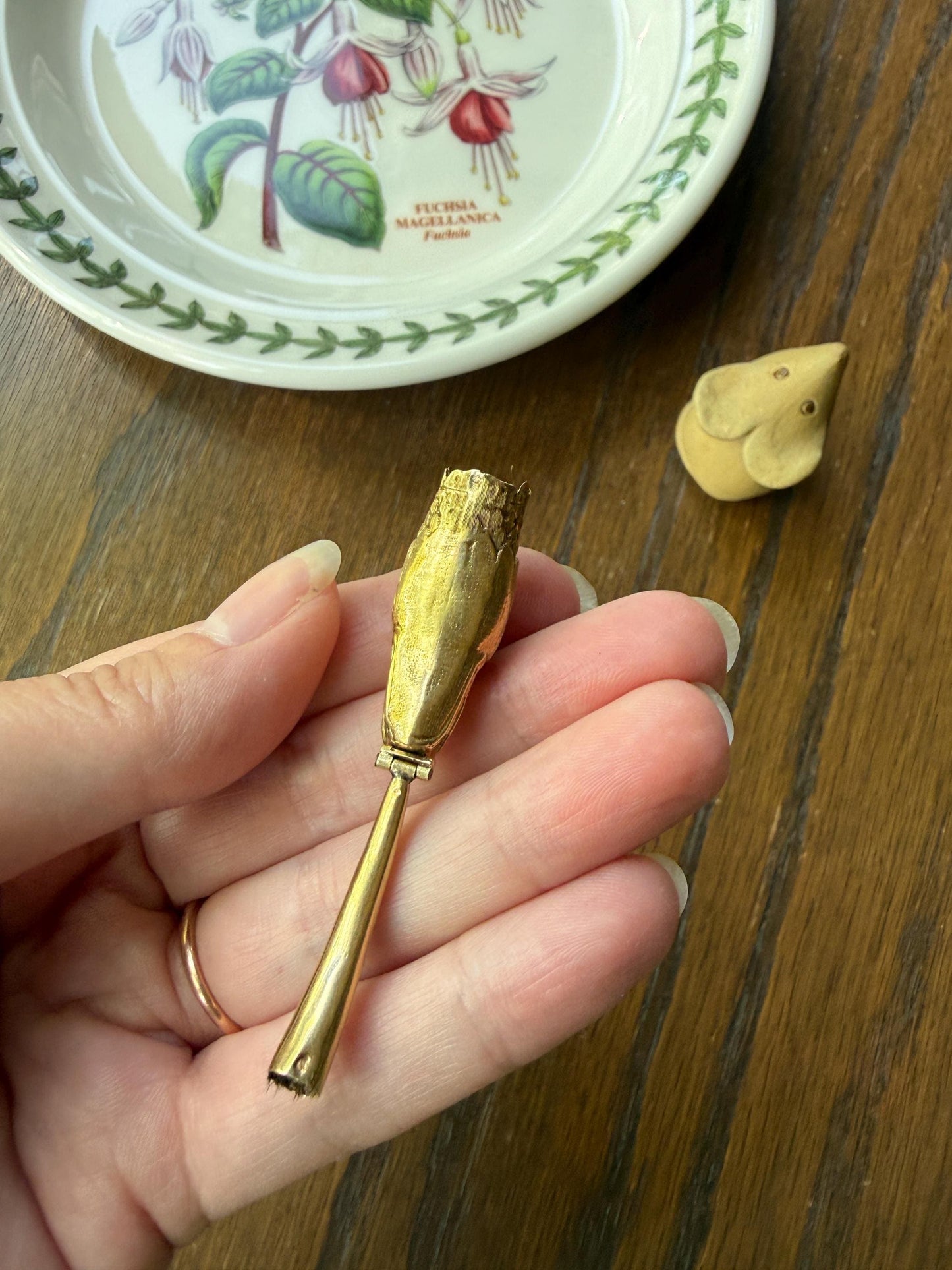 CLASP Smiling Ouroboros SNAKE Large Victorian Antique Figural TEETH! 18k Gold Solid French Salvaged Parts to Repurpose Connector