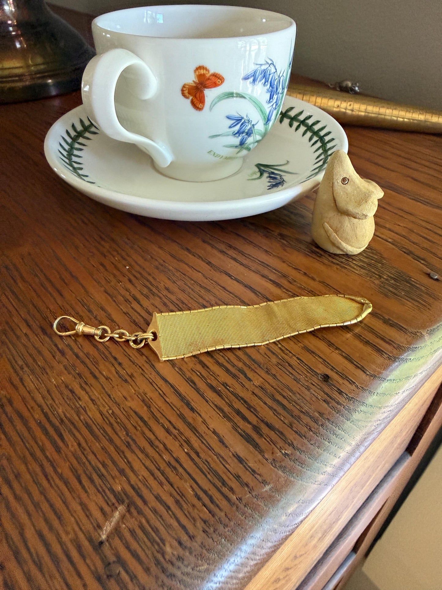 SNAKES Heavy Antique Watch Fob Strap 13g 18k Gold Solid Chatelaine Ornament Figural Double Heads Mesh with Dog Clip for Bracelet?
