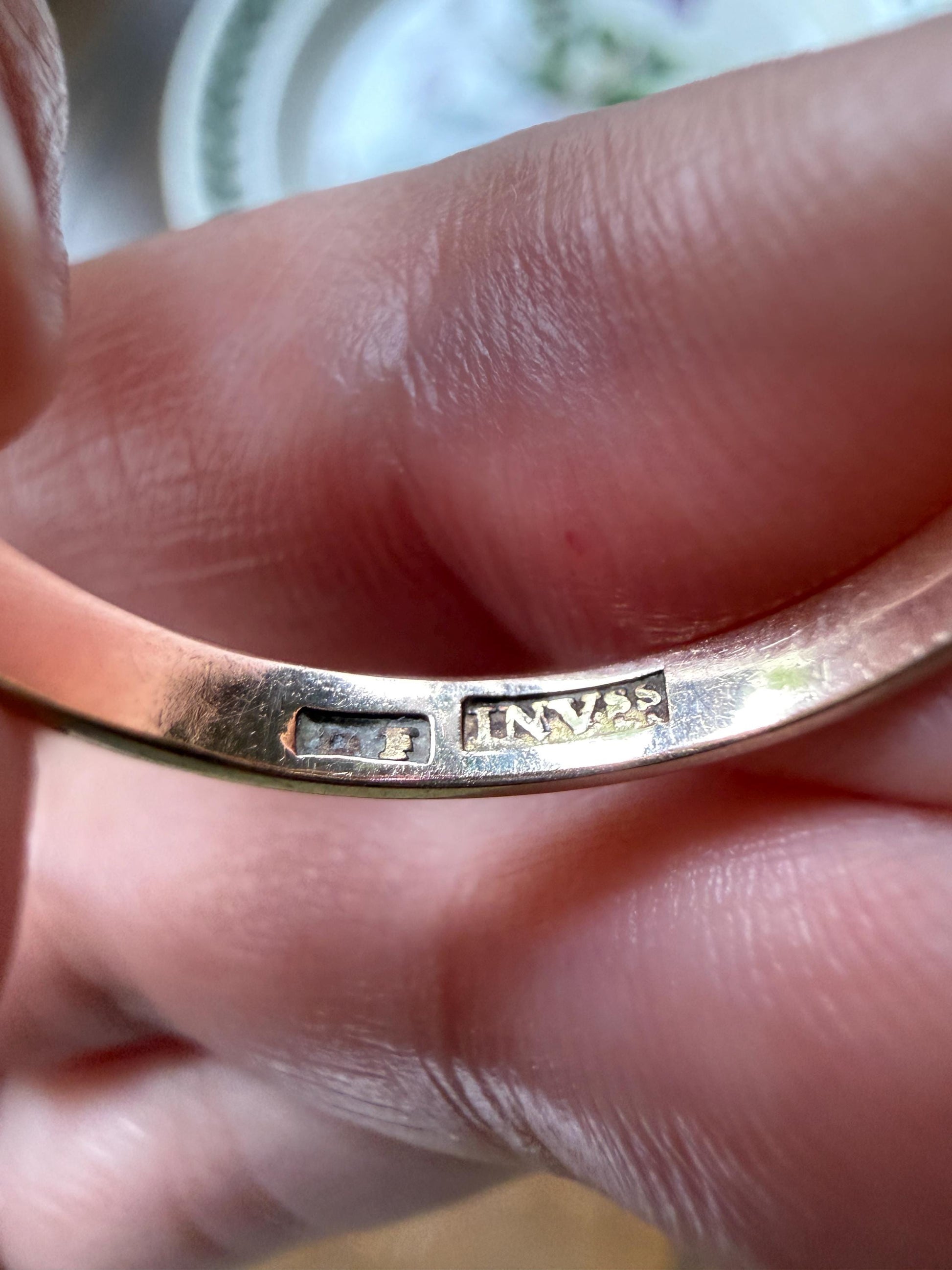 Rare Georgian Era Scottish Antique 14k Gold Three Stone Ring Garnet Citrine Red Yellow 360 Engraved Shank Inverness Known Maker Tulips