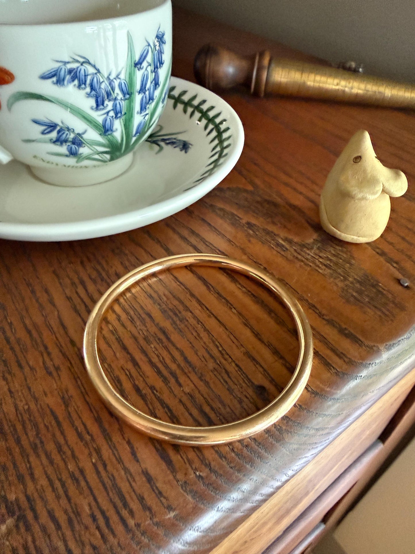 Vintage TIFFANY & Co. Round Slip On Bangle Bracelet 16.4g 18k GOLD Solid Donut Circle Pipe Stacker Wriststack 7" Wrist
