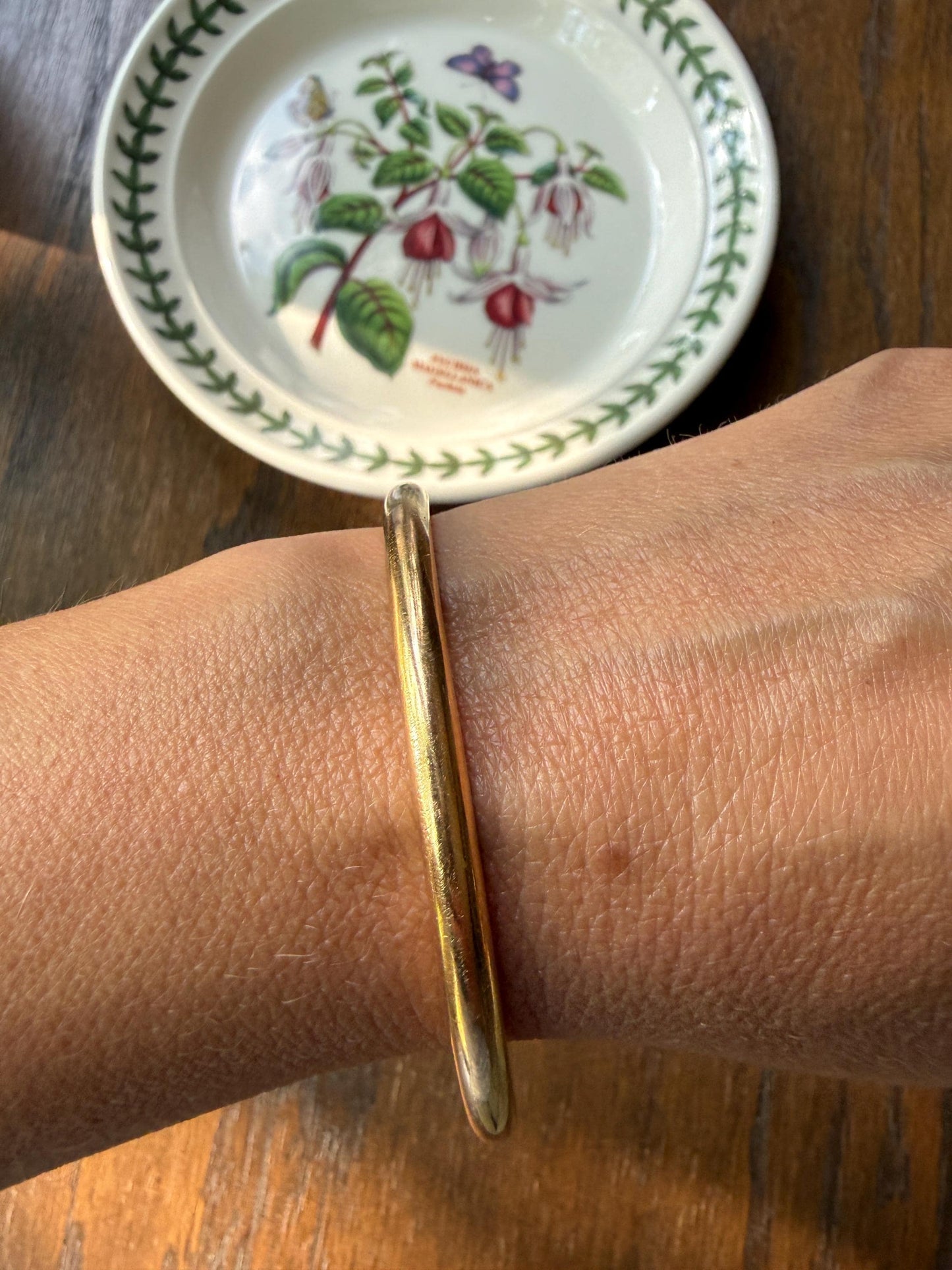 Vintage TIFFANY & Co. Round Slip On Bangle Bracelet 16.4g 18k GOLD Solid Donut Circle Pipe Stacker Wriststack 7" Wrist