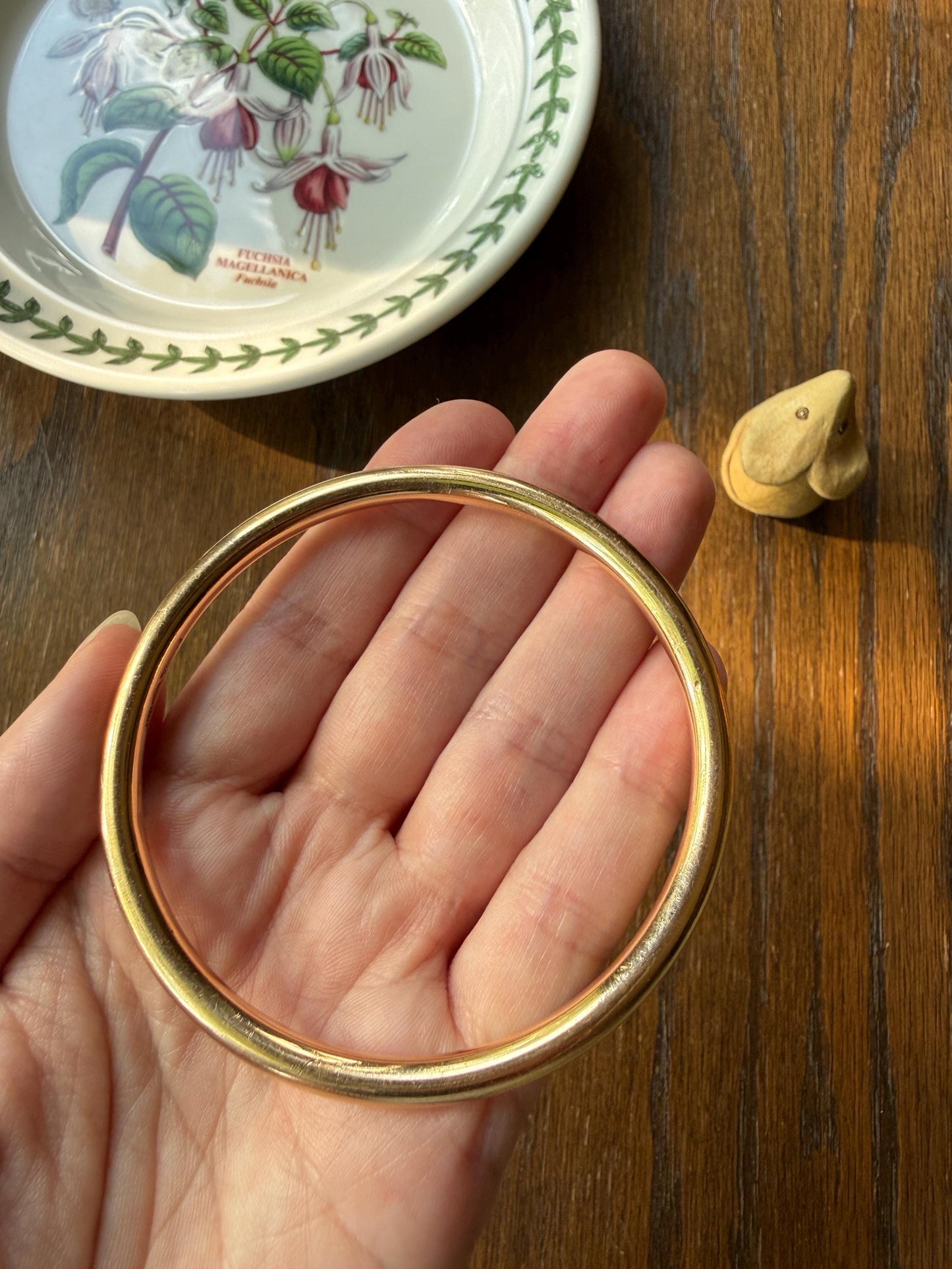 Vintage TIFFANY & Co. Round Slip On Bangle Bracelet 16.4g 18k GOLD Solid Donut Circle Pipe Stacker Wriststack 7" Wrist