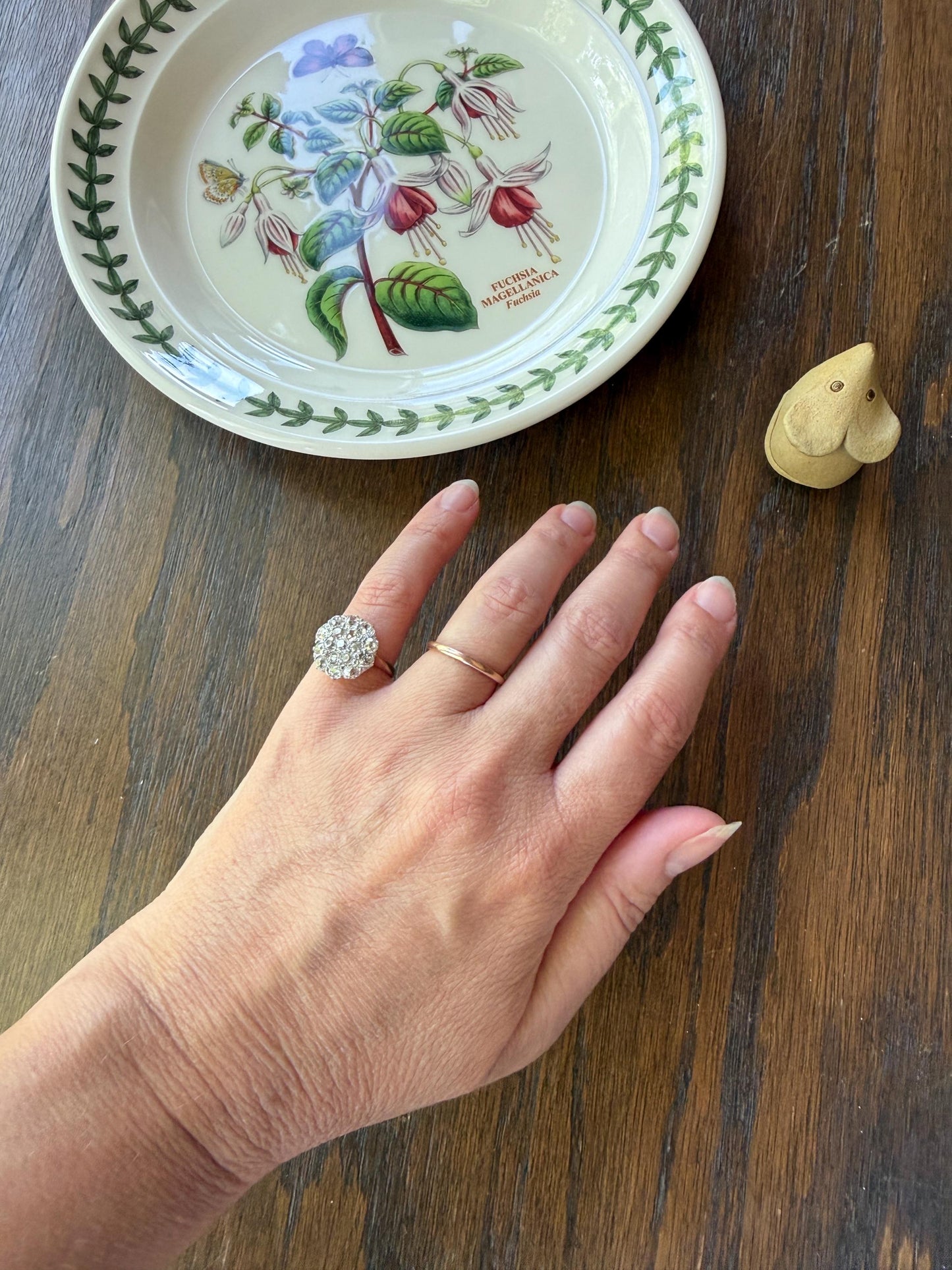 Antique 1.75 Carat Chunky Old Mine Cut DIAMOND Cobblestone Cluster Ring 18k Gold Sparkly Texture Circular
