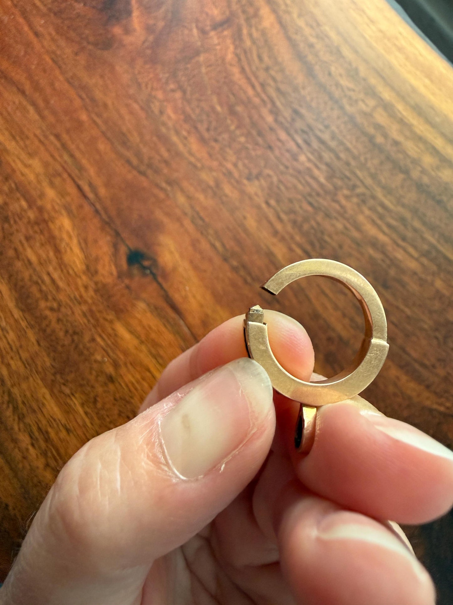 XL Large Spring Ring French ANTIQUE 2.2g 18k Gold Solid 18mm Clip Bolt Clasp Pendant Holder Connector Neckmess Neckstack Parts Findings