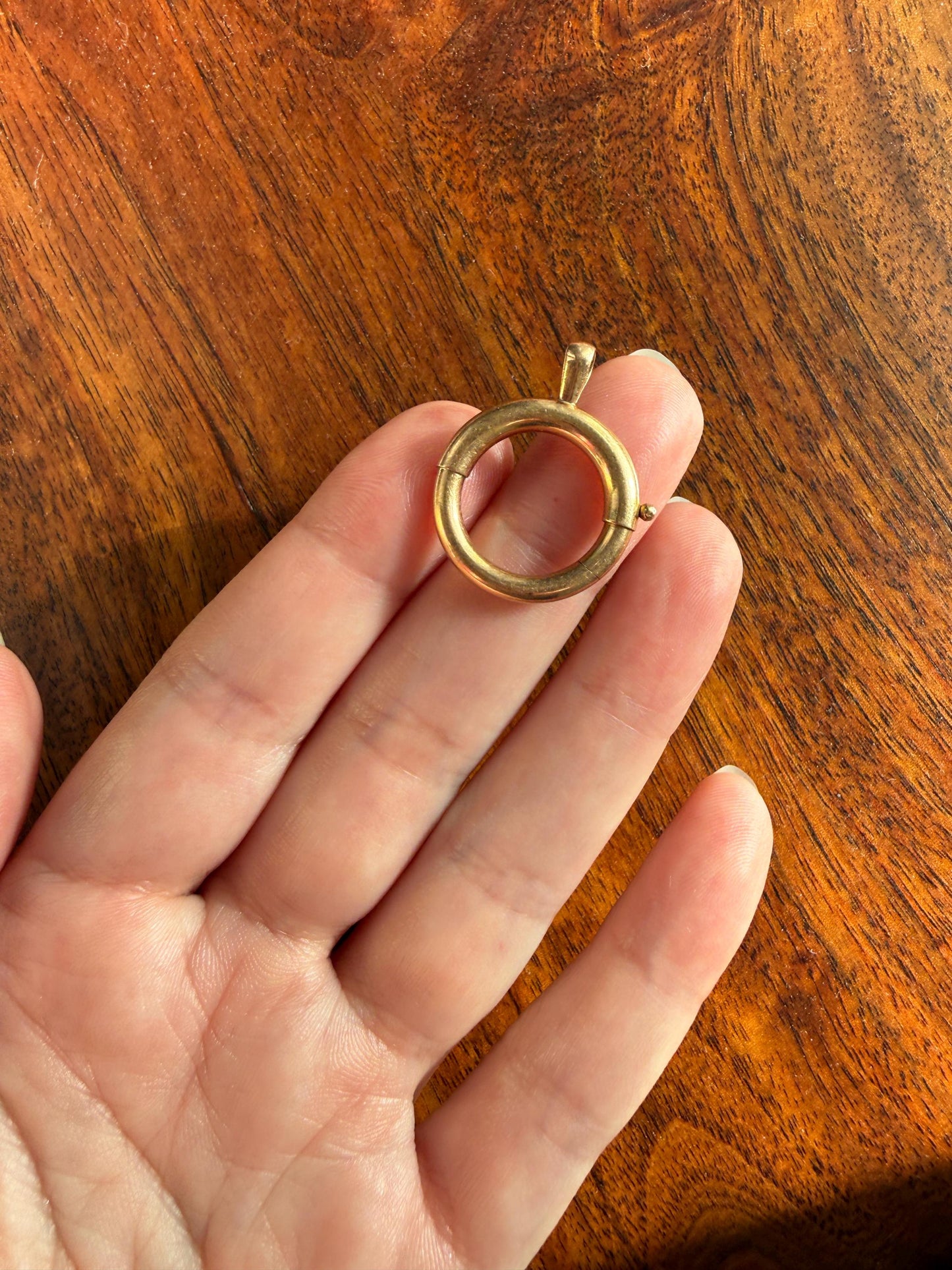 XL Large Spring Ring French ANTIQUE 2.5g 18k Gold Solid 19.6mm Clip Bolt Clasp Pendant Holder Connector Parts Findings #3