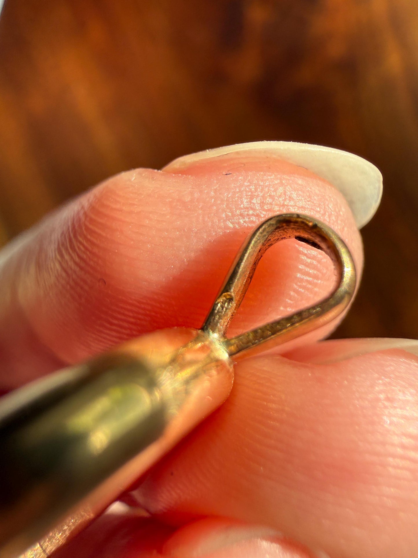 XL Large Spring Ring French ANTIQUE 2.5g 18k Gold Solid 19.6mm Clip Bolt Clasp Pendant Holder Connector Parts Findings #3
