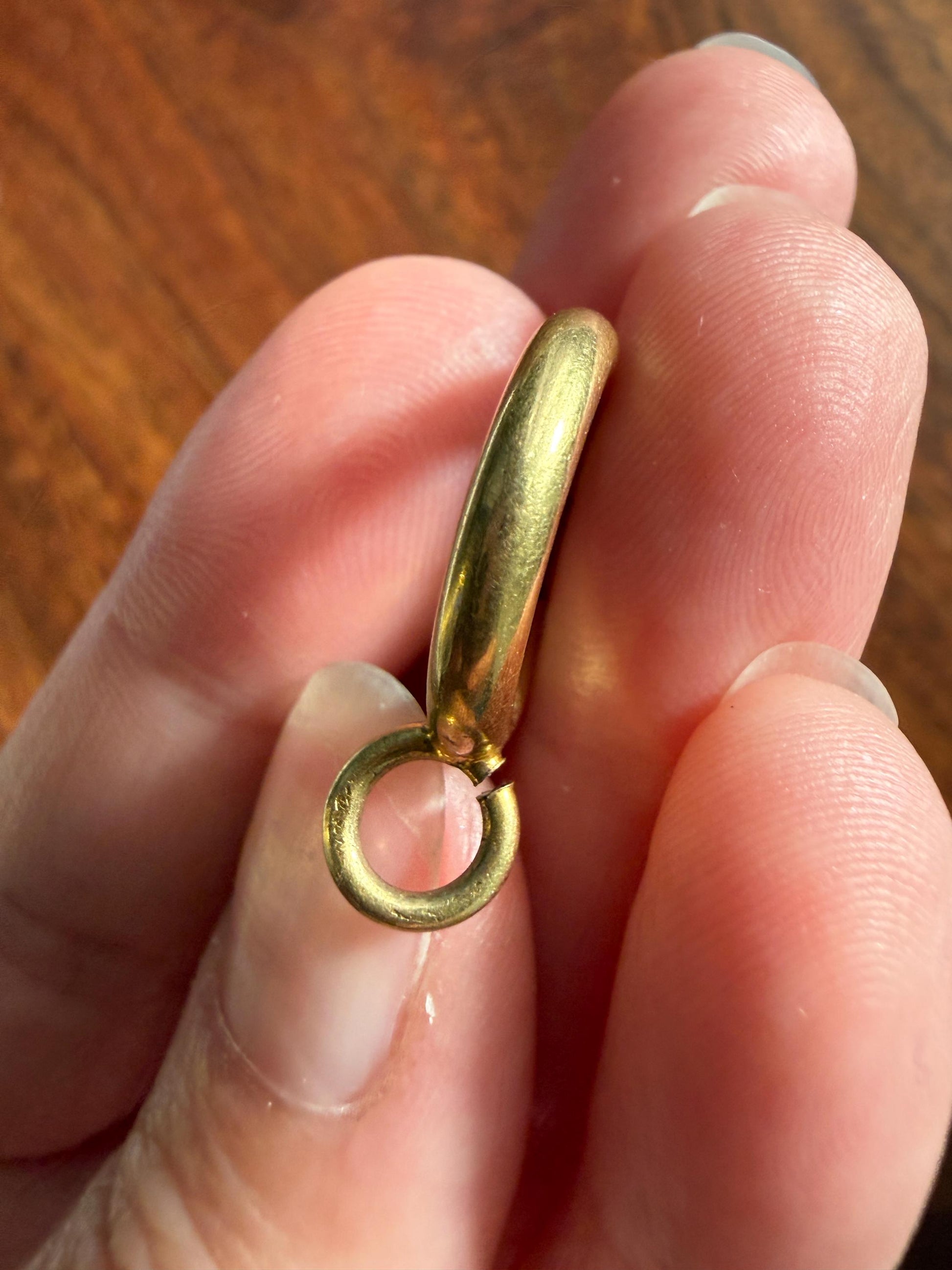 XL Large Spring Ring French ANTIQUE 2.6g 18k Gold Solid 17.5mm Clip Bolt Clasp Pendant Holder Connector Parts Findings #4