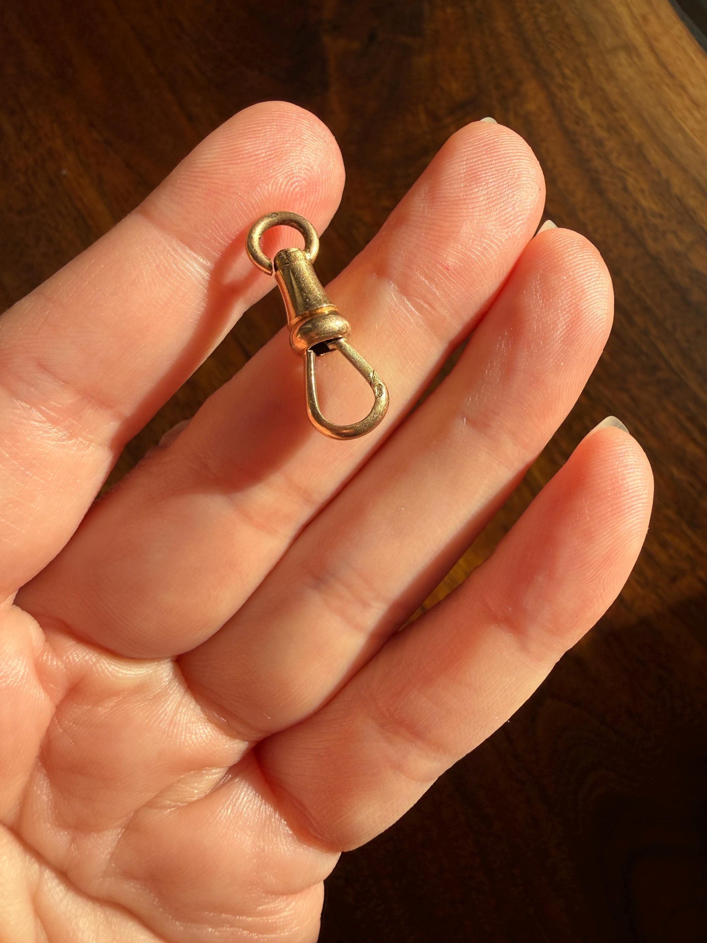 FRENCH ANTIQUE 18k GOLD Solid 2.2g Victorian Dog Clip Clasp Pendant Holder Extender Connector Neckmess Neckstack Sturdy Parts #6