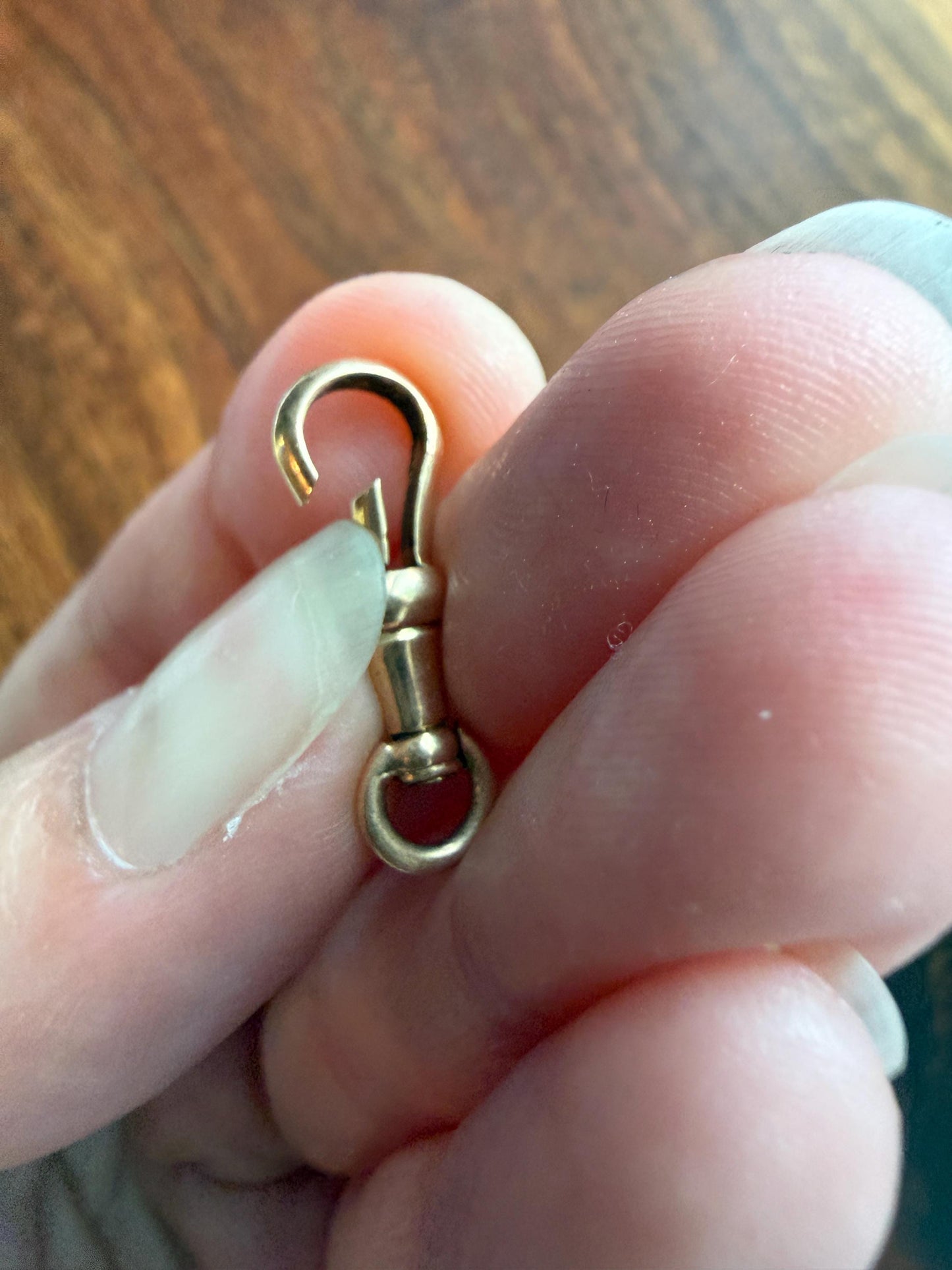 FRENCH ANTIQUE 18k GOLD Solid 2.1g Victorian Dog Clip Clasp Pendant Holder Extender Connector Neckmess Neckstack Sturdy Parts #7